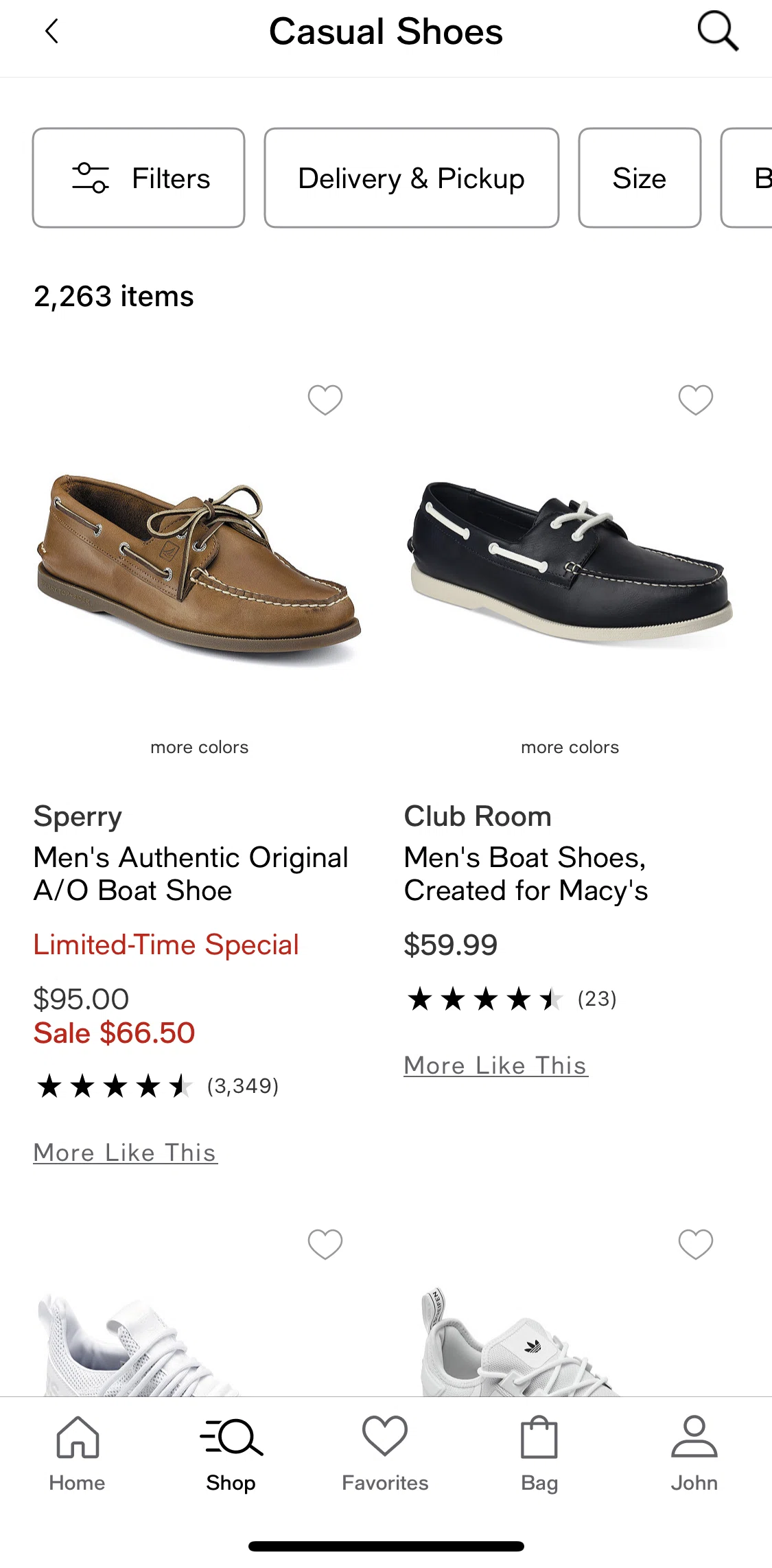 Macy's Screen screen in the Filtering casual shoes flow