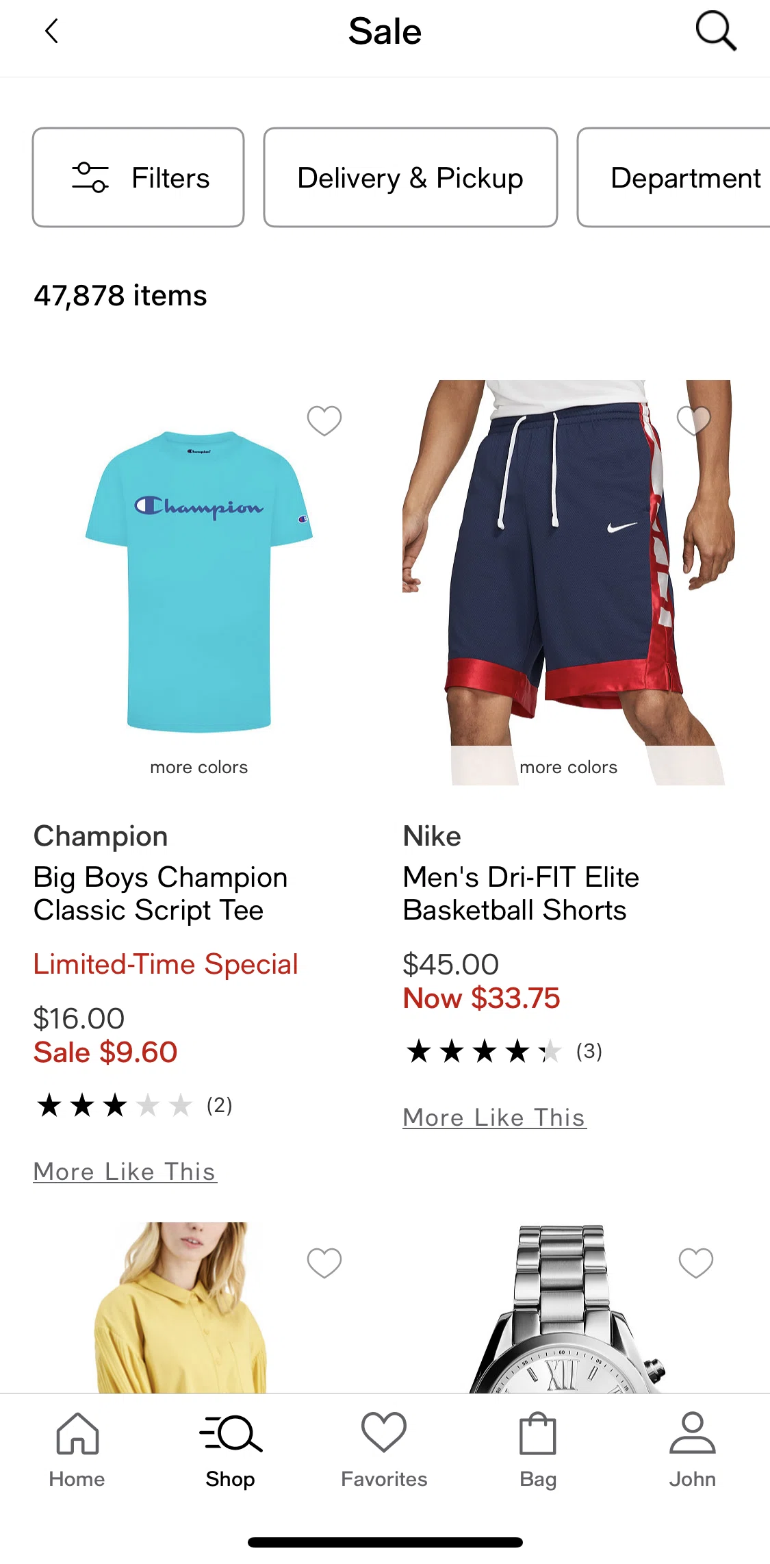 Macy's Screen screen in the Product detail (Classic Script Tee) flow