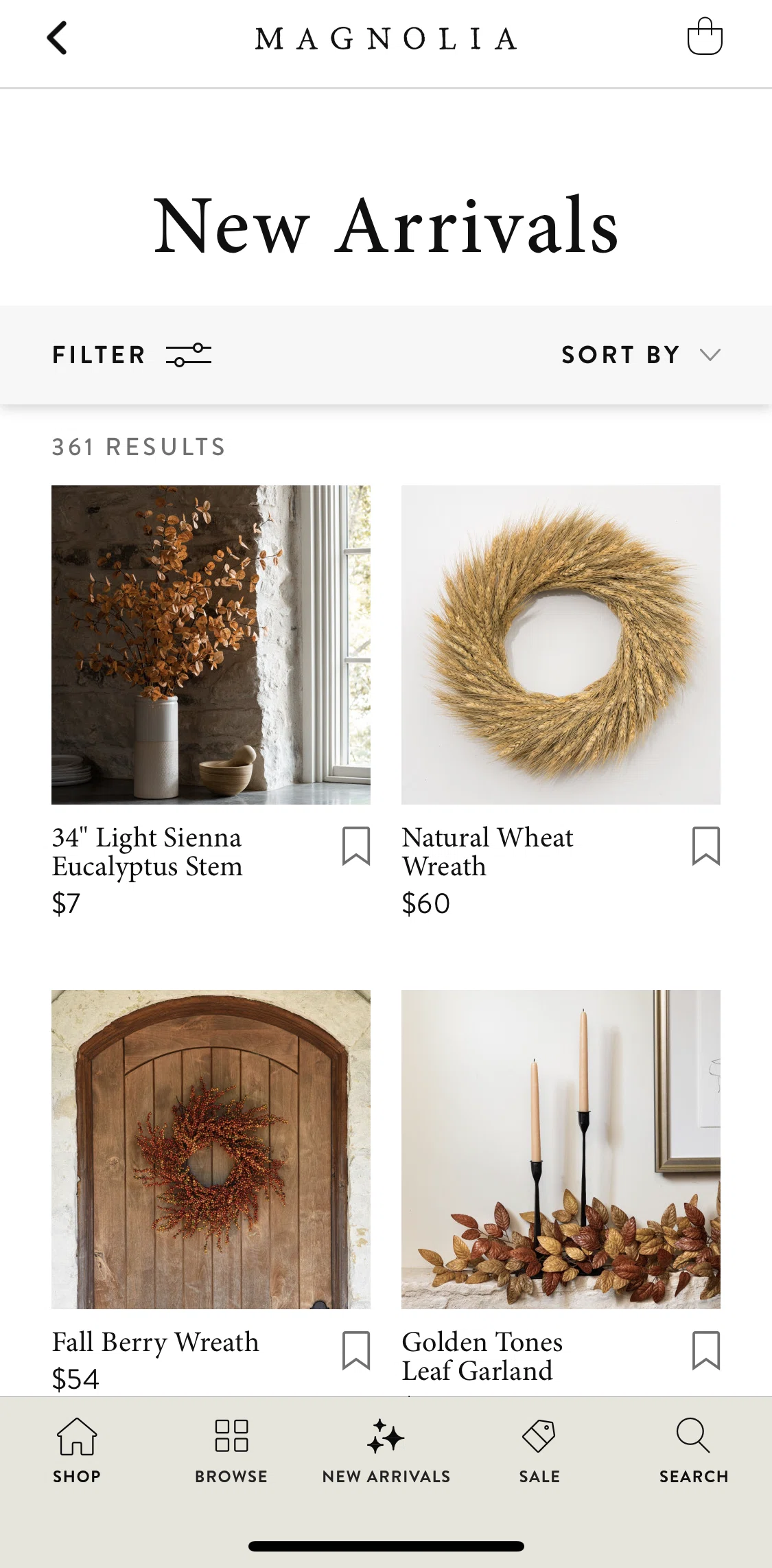 Magnolia Screen screen in the New arrivals flow
