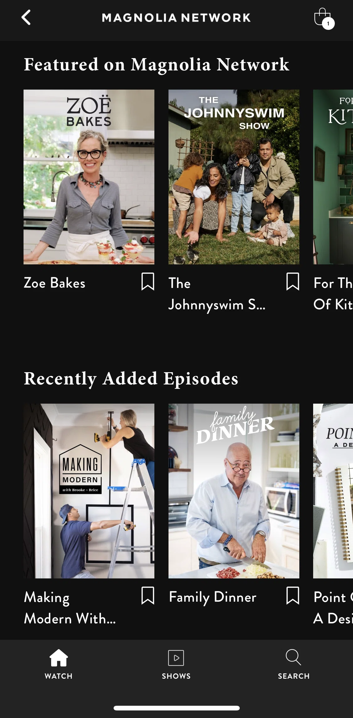 Magnolia Screen screen in the Playing an episode flow