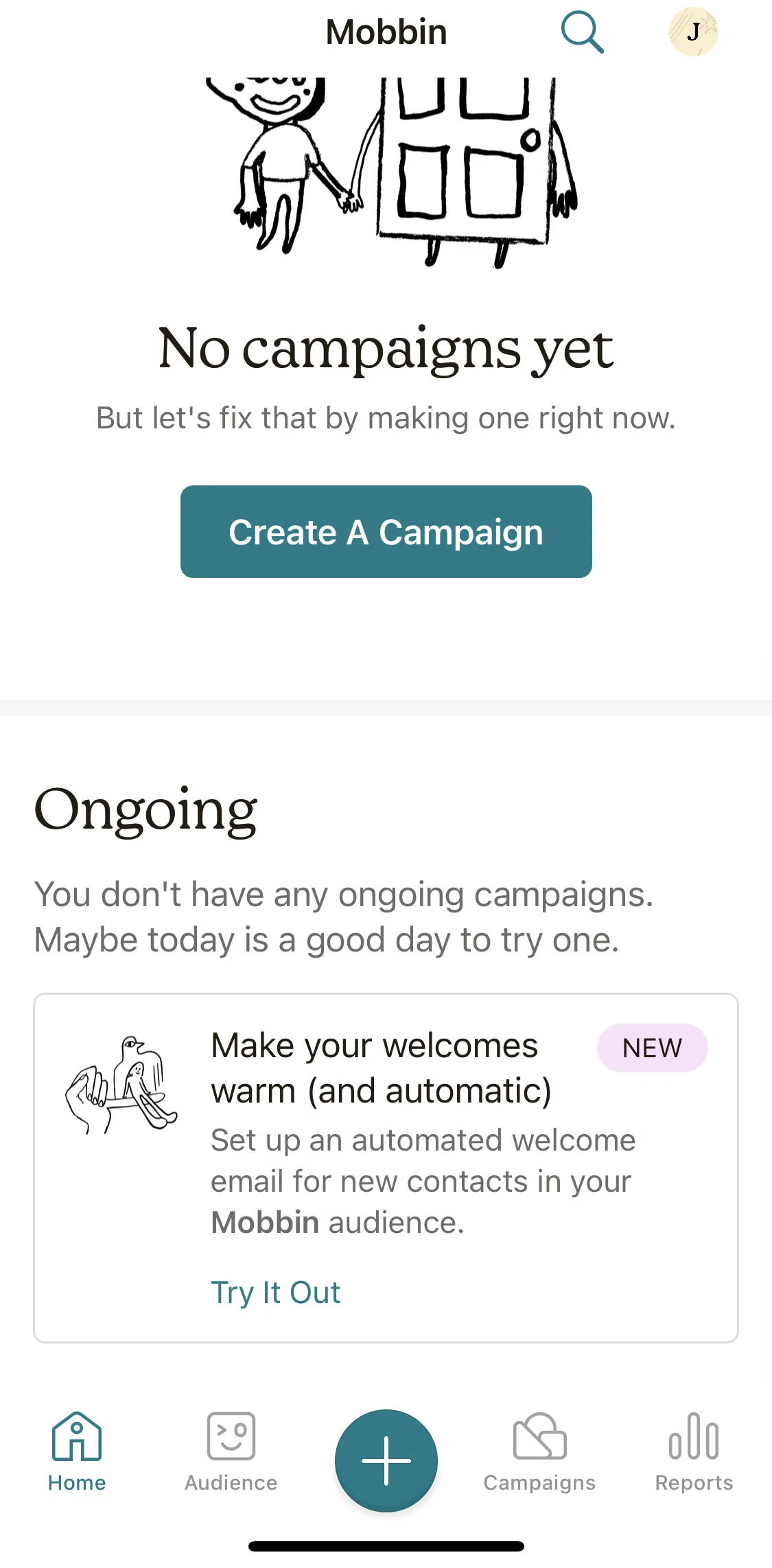 Mailchimp Screen screen in the Creating an automated welcome email flow