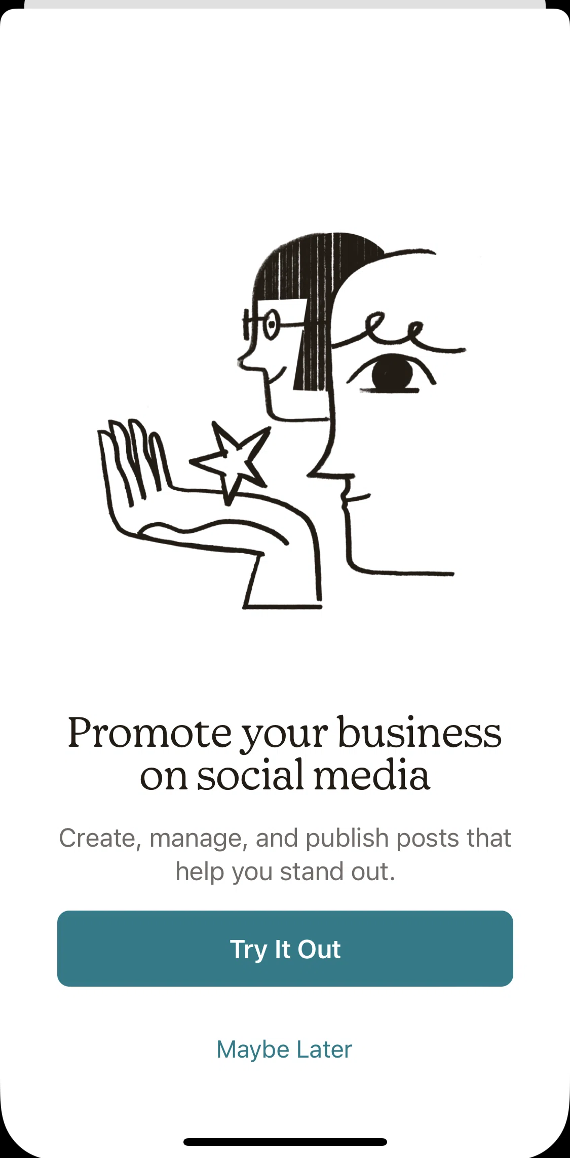 Mailchimp Screen screen in the Promote business on social media flow