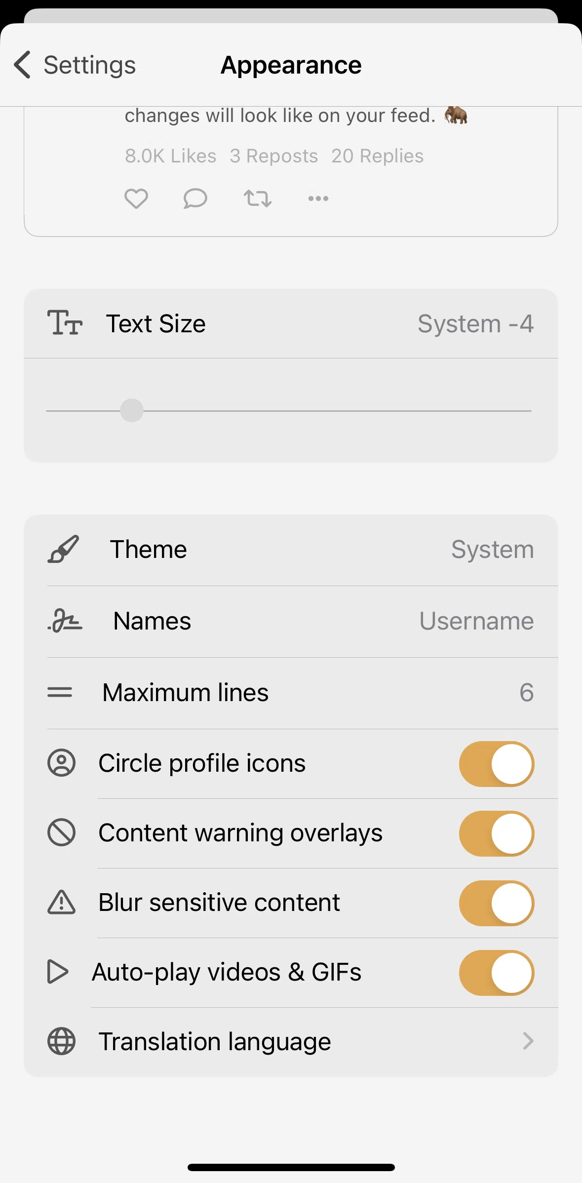 Mammoth Screen screen in the Switching to dark mode flow