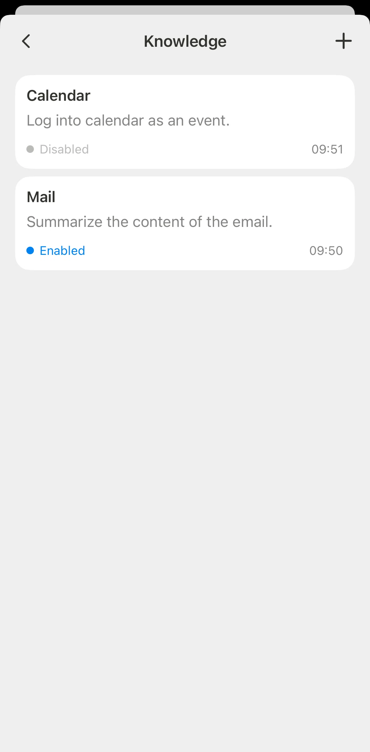 Manus Screen screen in the Knowledge detail flow