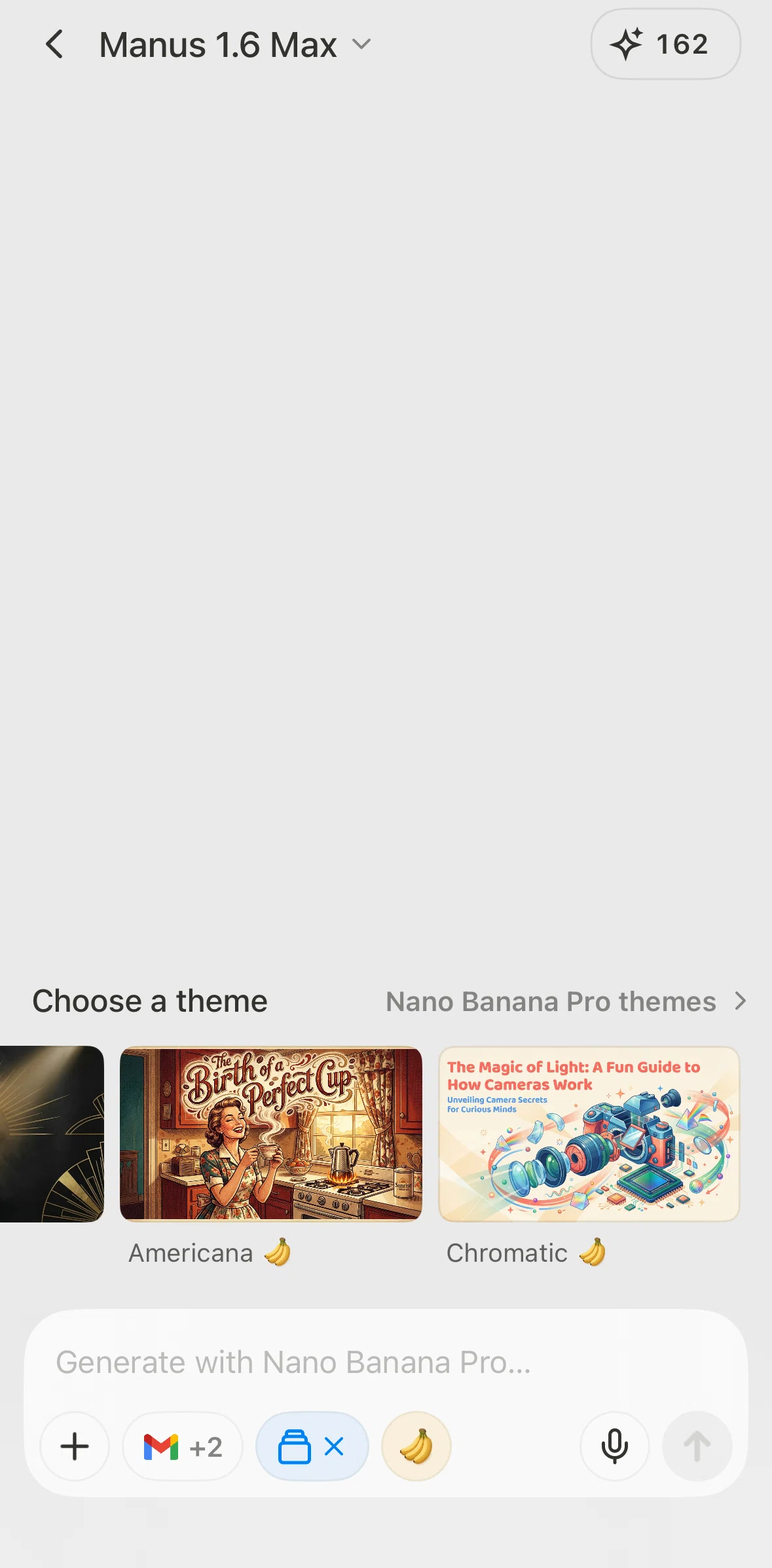 Manus Screen screen in the Selecting a theme flow