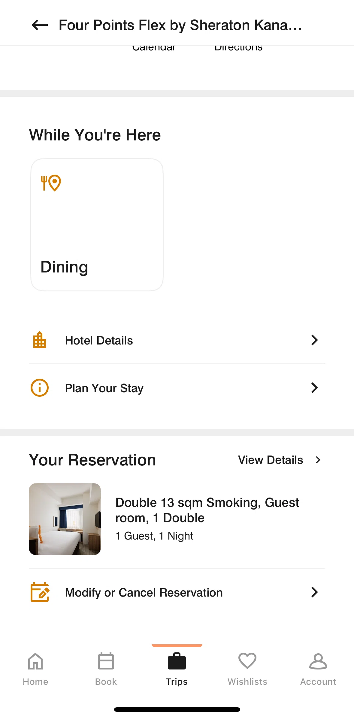 Marriott Bonvoy Screen screen in the Canceling a trip flow
