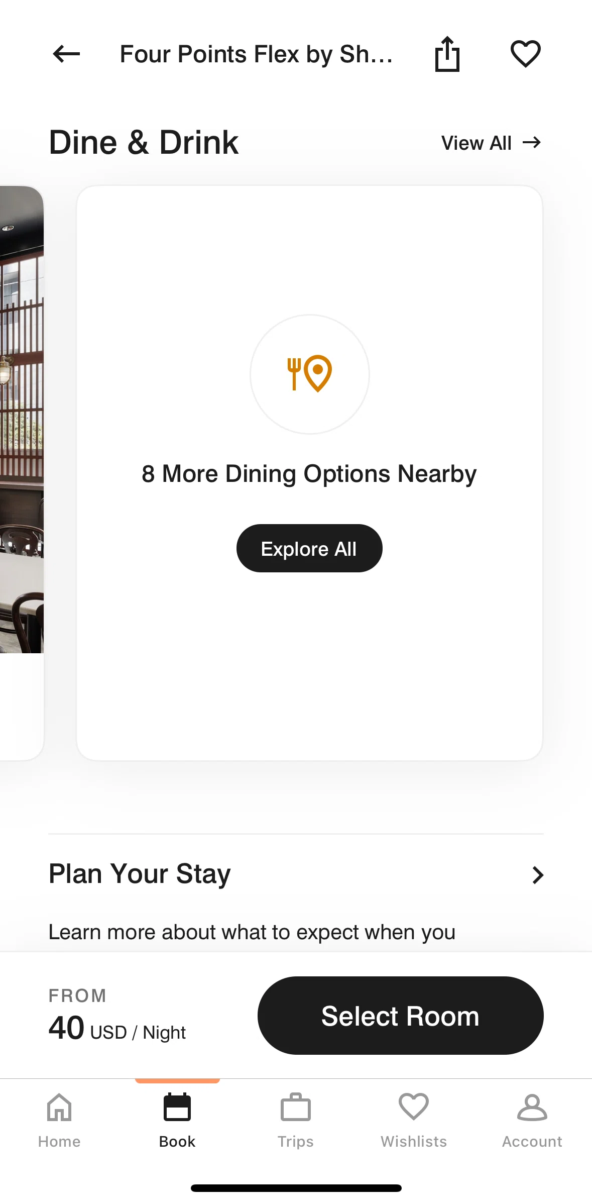 Marriott Bonvoy Screen screen in the Dine & drink flow
