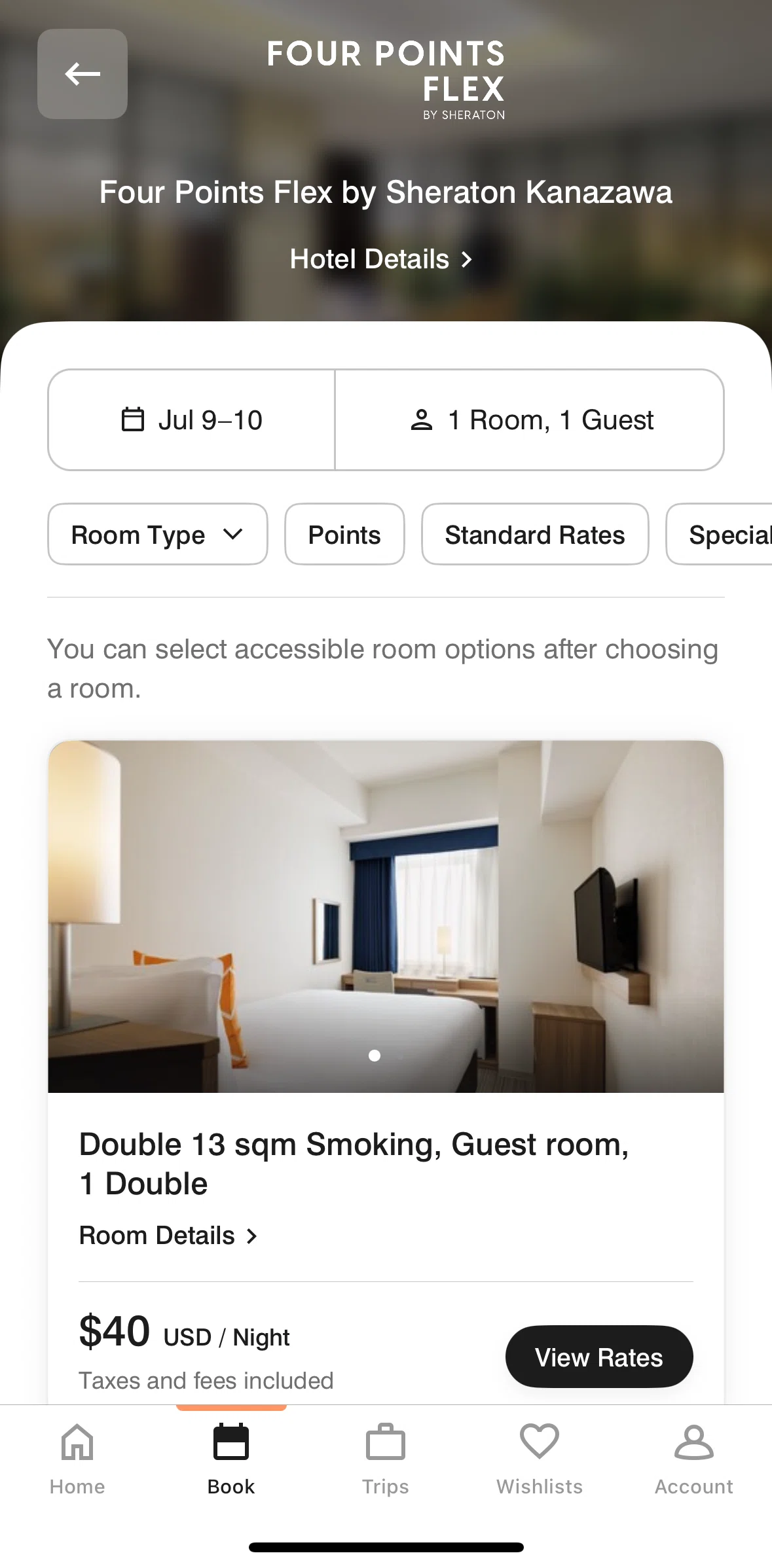 Marriott Bonvoy Screen screen in the Filtering rooms flow