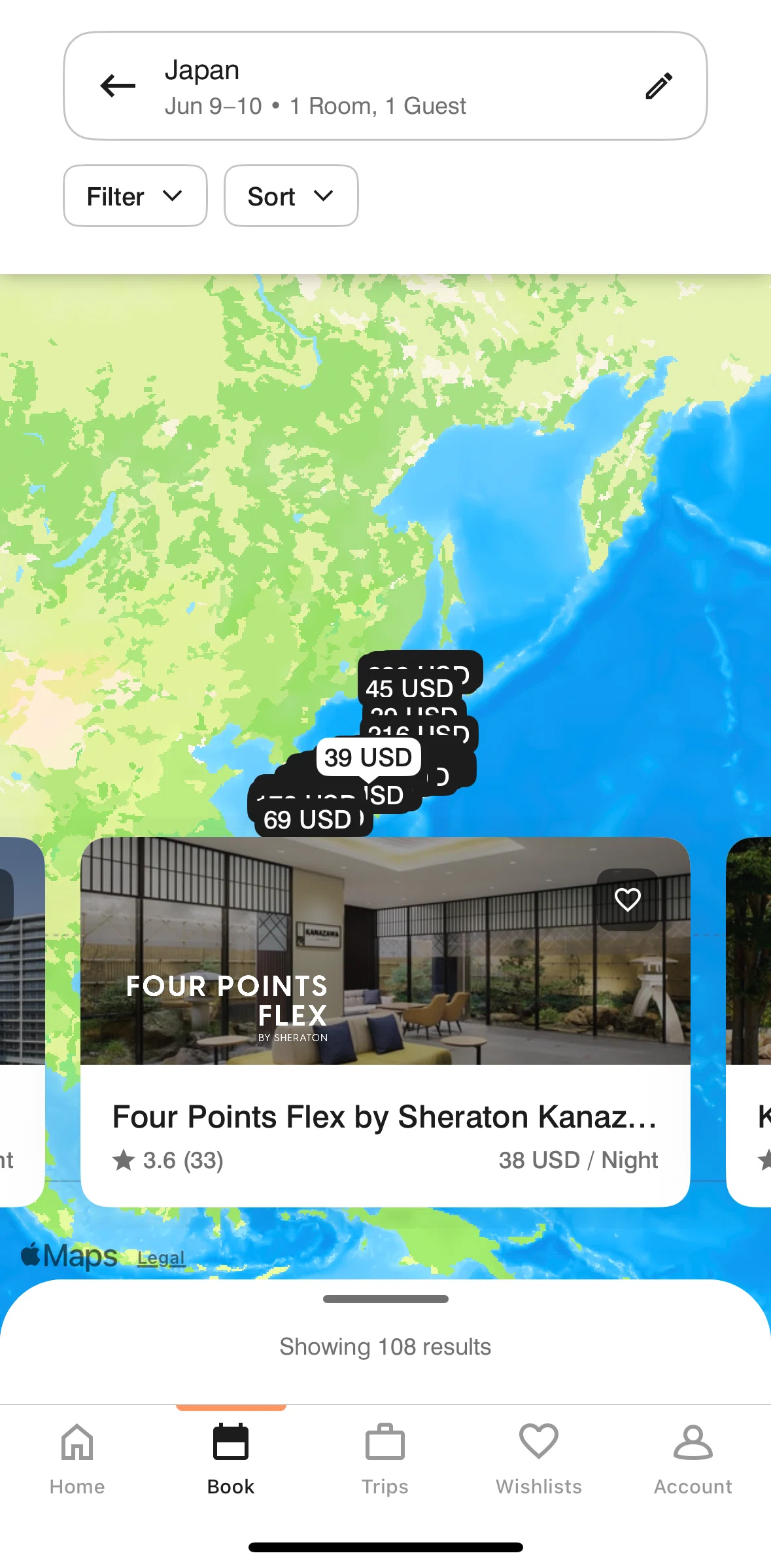 Marriott Bonvoy Screen screen in the Hotel detail flow