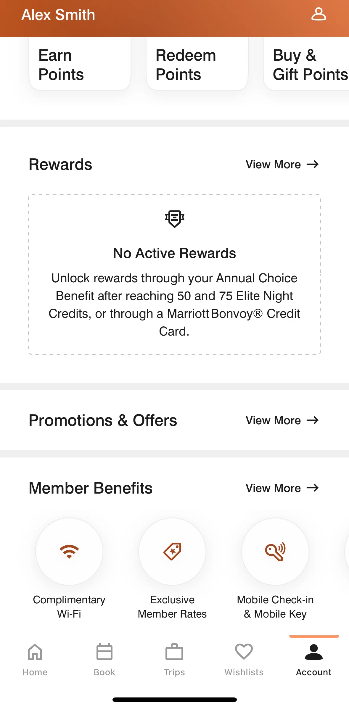 Marriott Bonvoy Screen screen in the Rewards flow