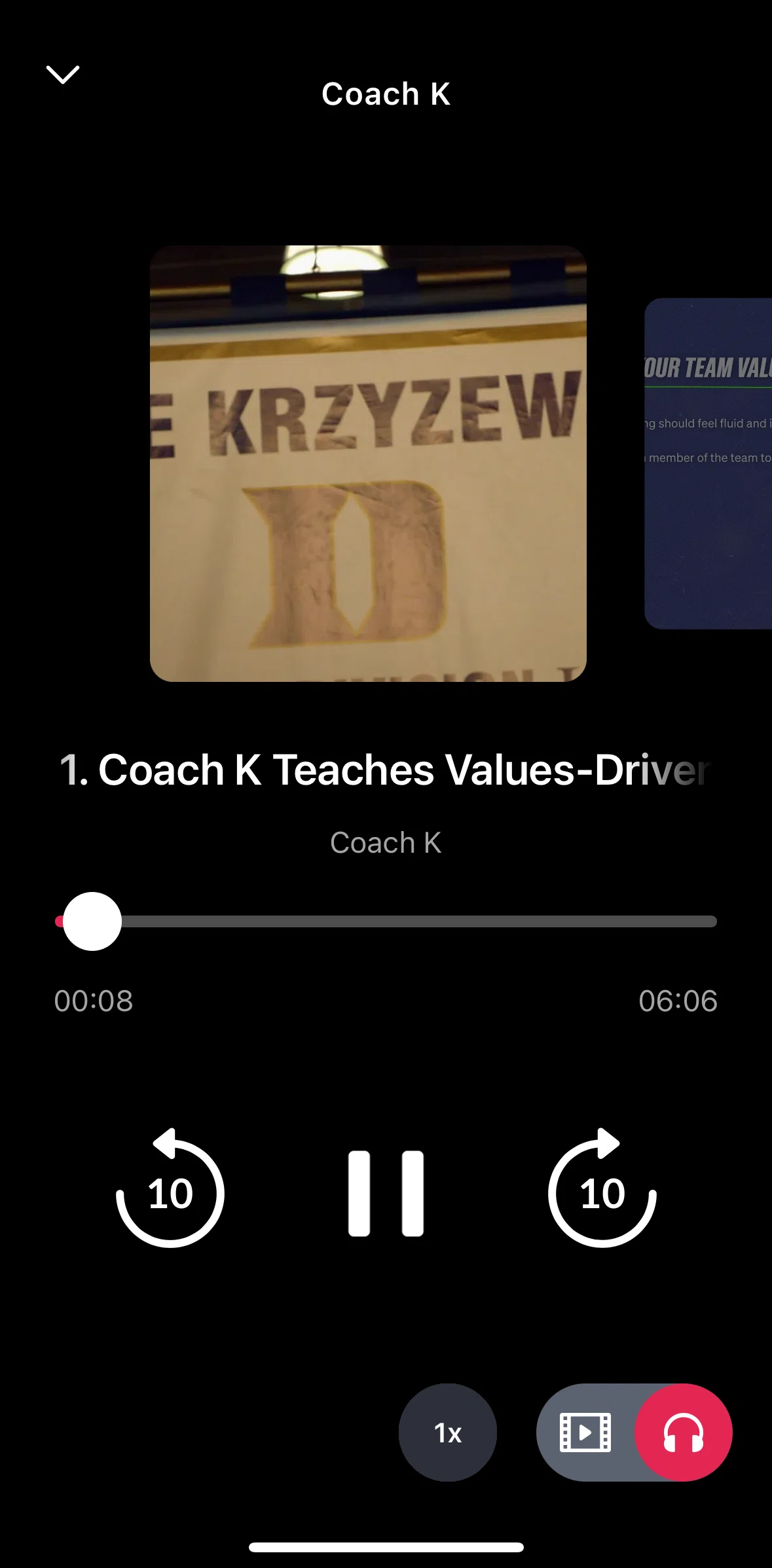 Masterclass Screen screen in the Changing playback speed flow