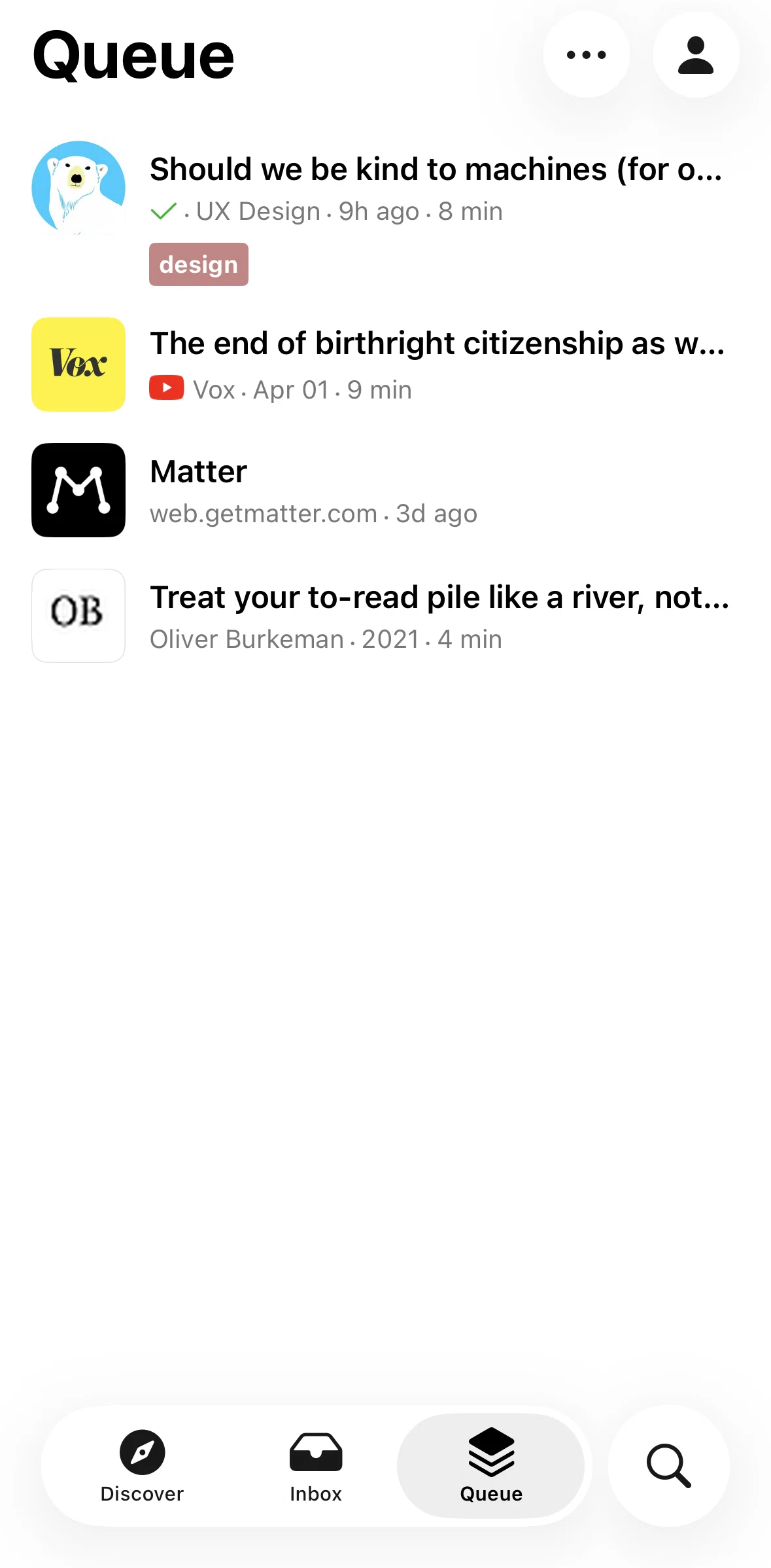 Matter Screen screen in the Inbox flow
