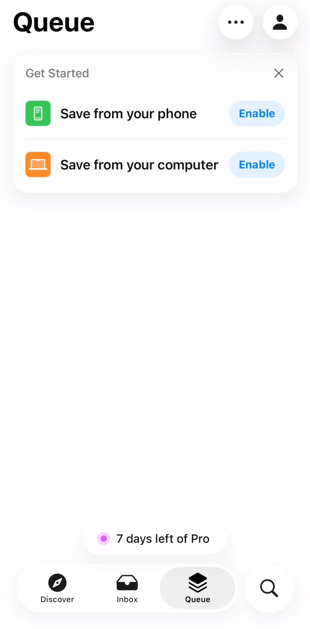 Matter Screen screen in the Queue flow