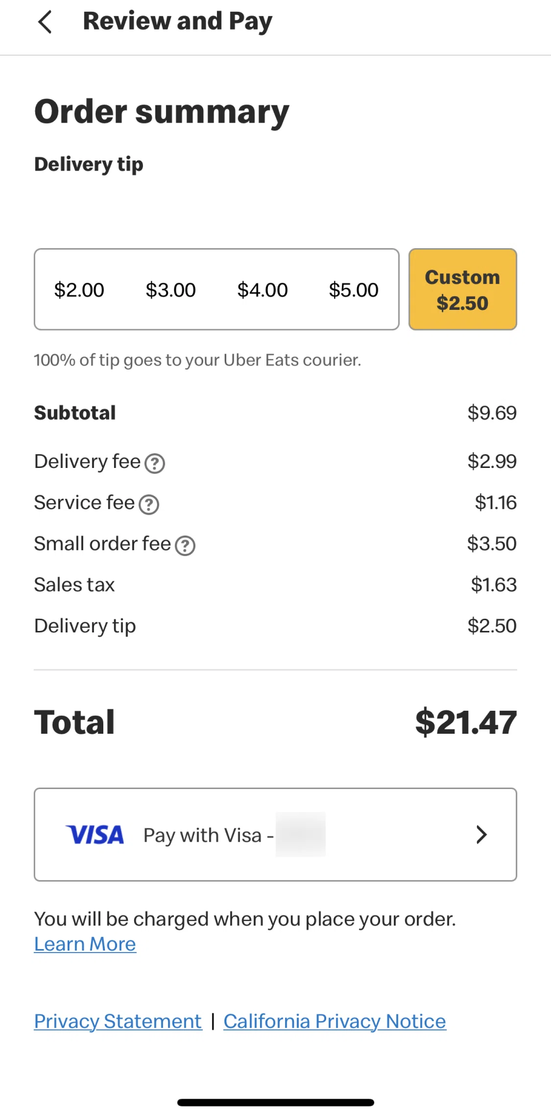 McDonald's Screen screen in the Updating payment method flow