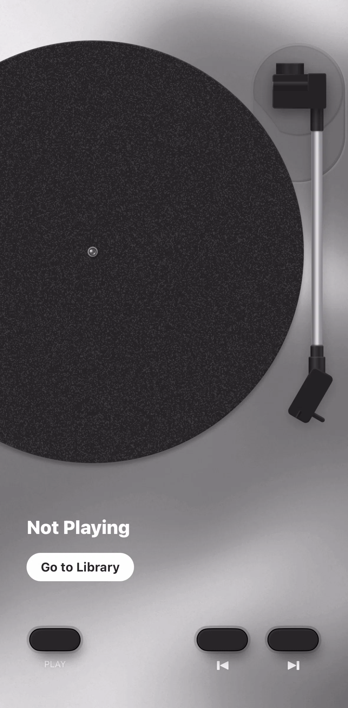 MD Vinyl Screen screen in the Now playing flow