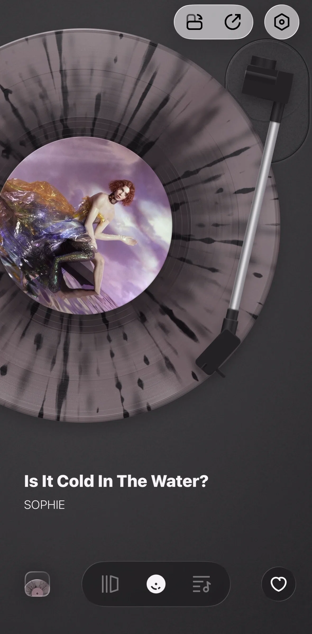 MD Vinyl Screen screen in the Playing next song flow