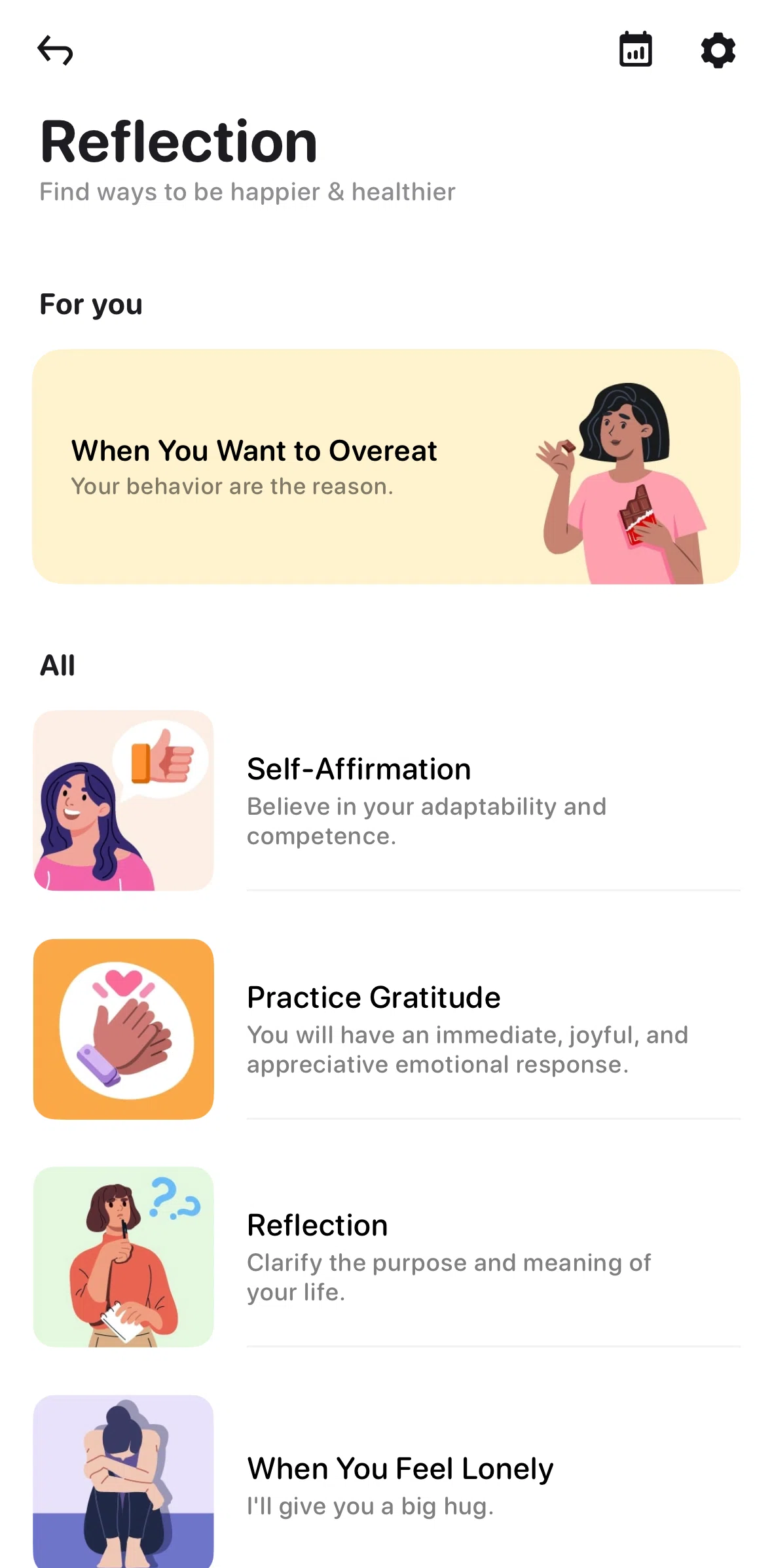 Me+ Screen screen in the Adding reflection to my routine flow