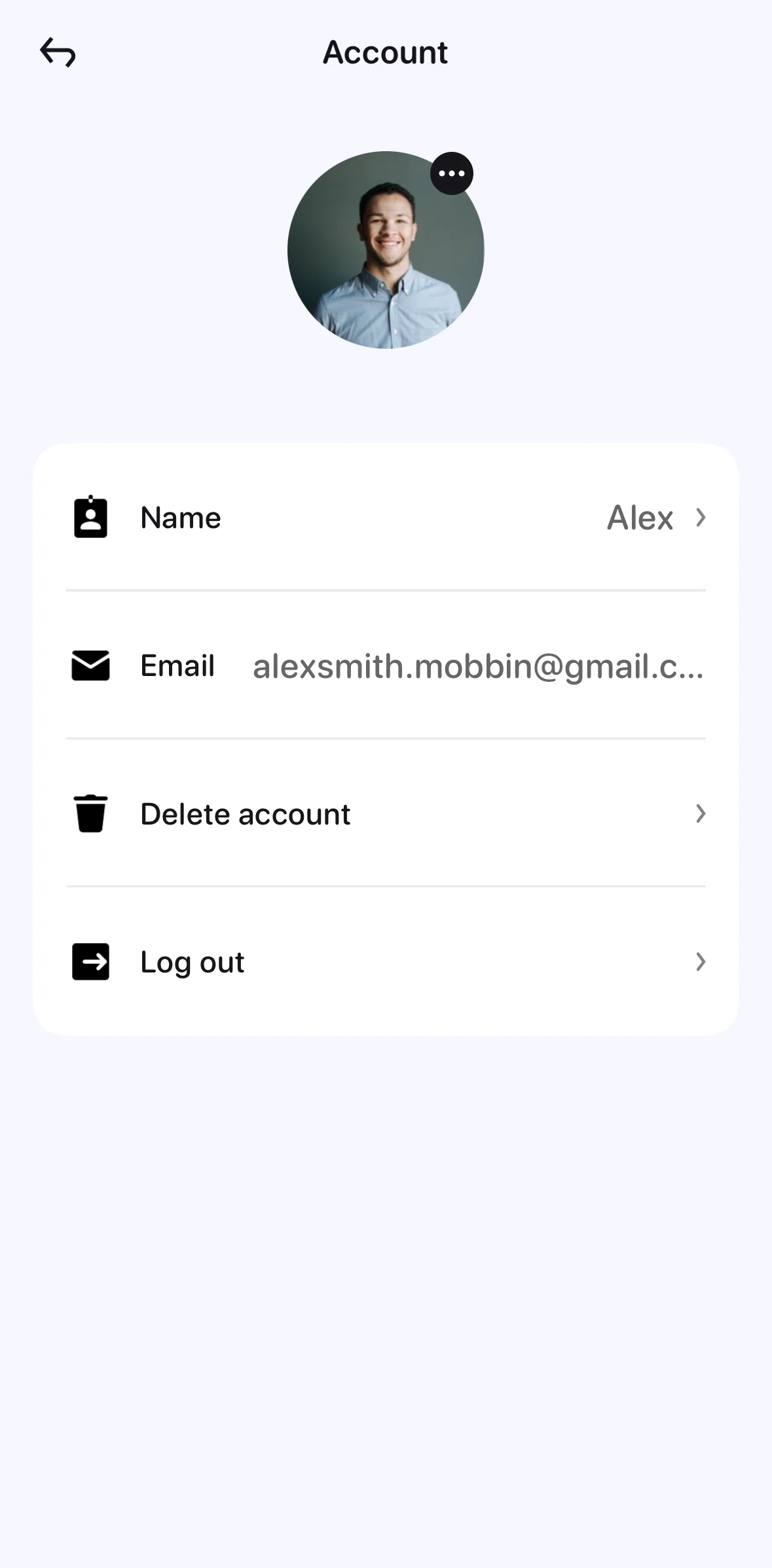 Me+ Screen screen in the Changing name flow