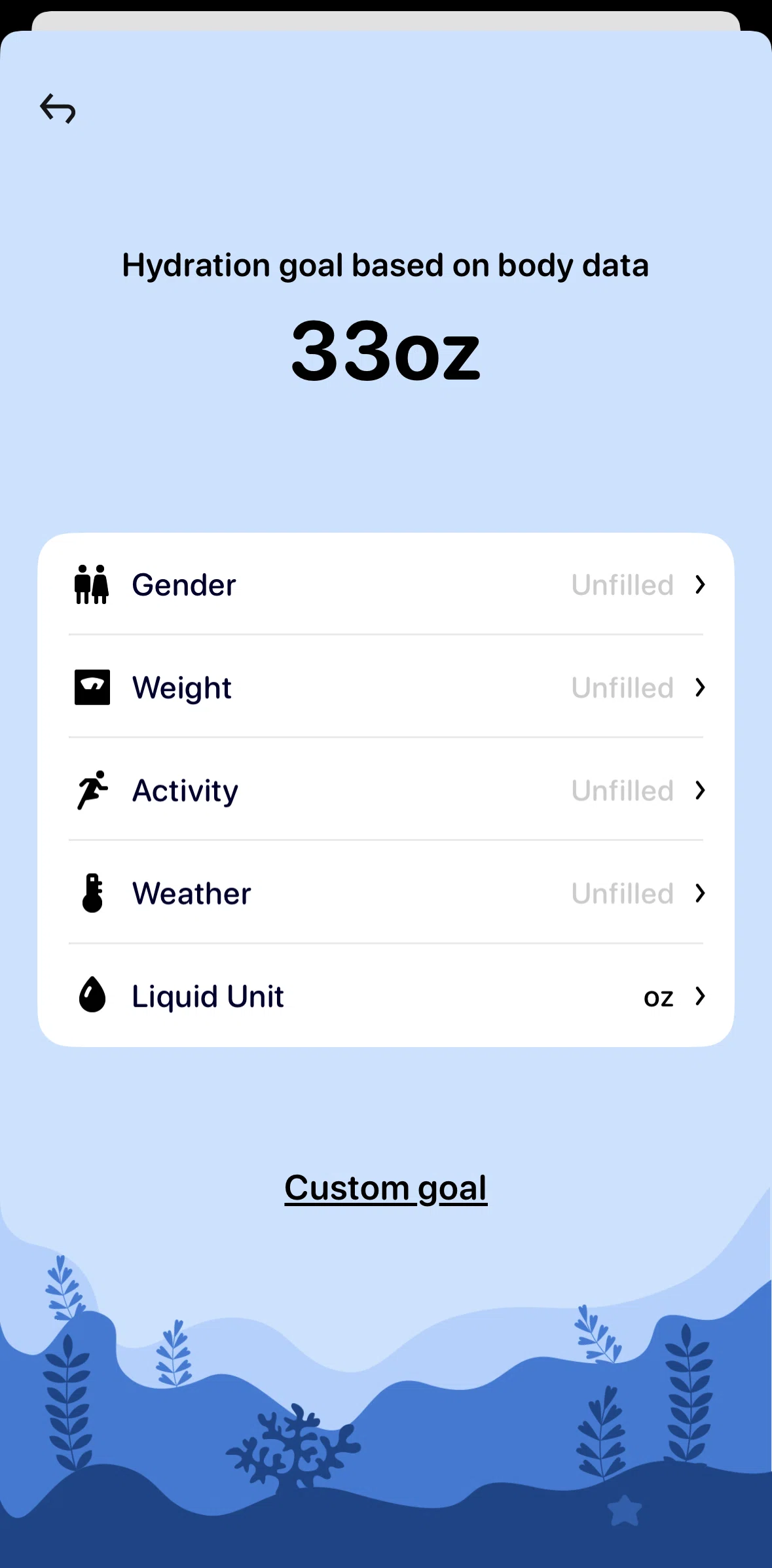 Me+ Screen screen in the Selecting gender flow