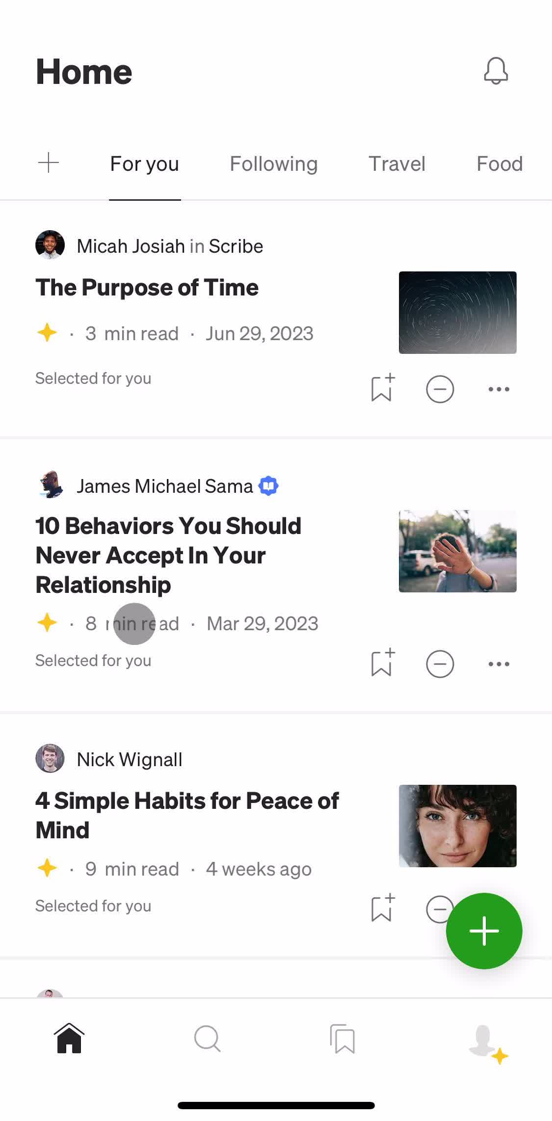 Medium Home screen in the Saving flow