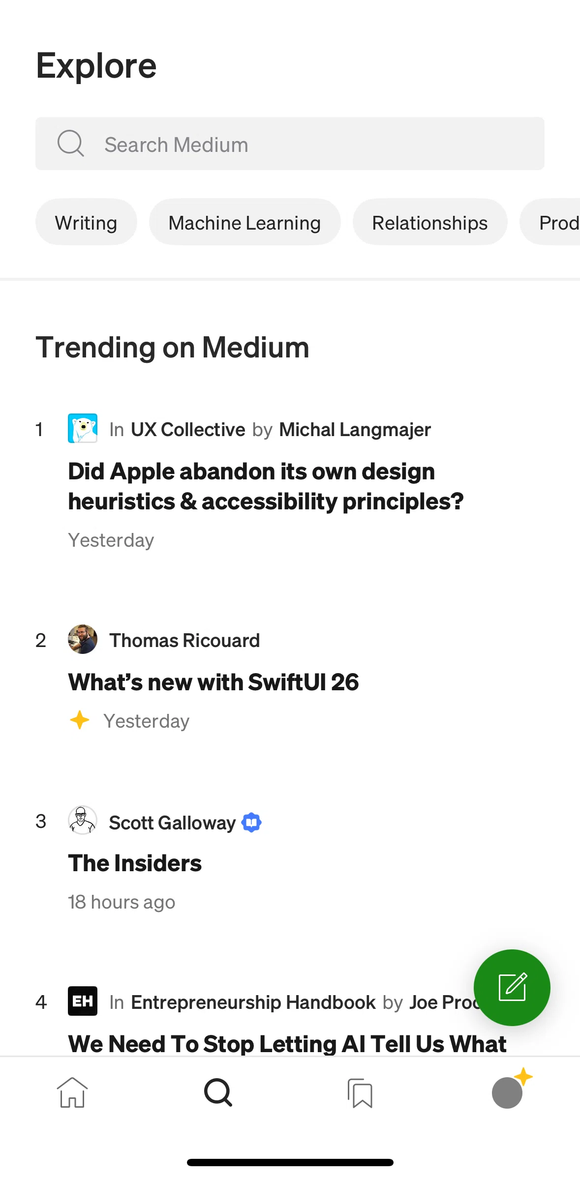 Medium Screen 1 screen in the Searching Medium flow