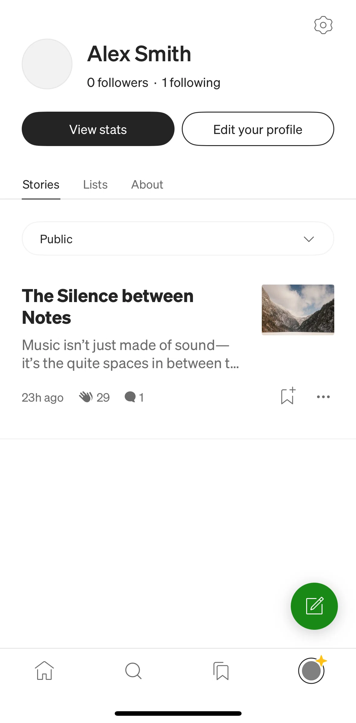 Medium Screen 1 screen in the Settings flow