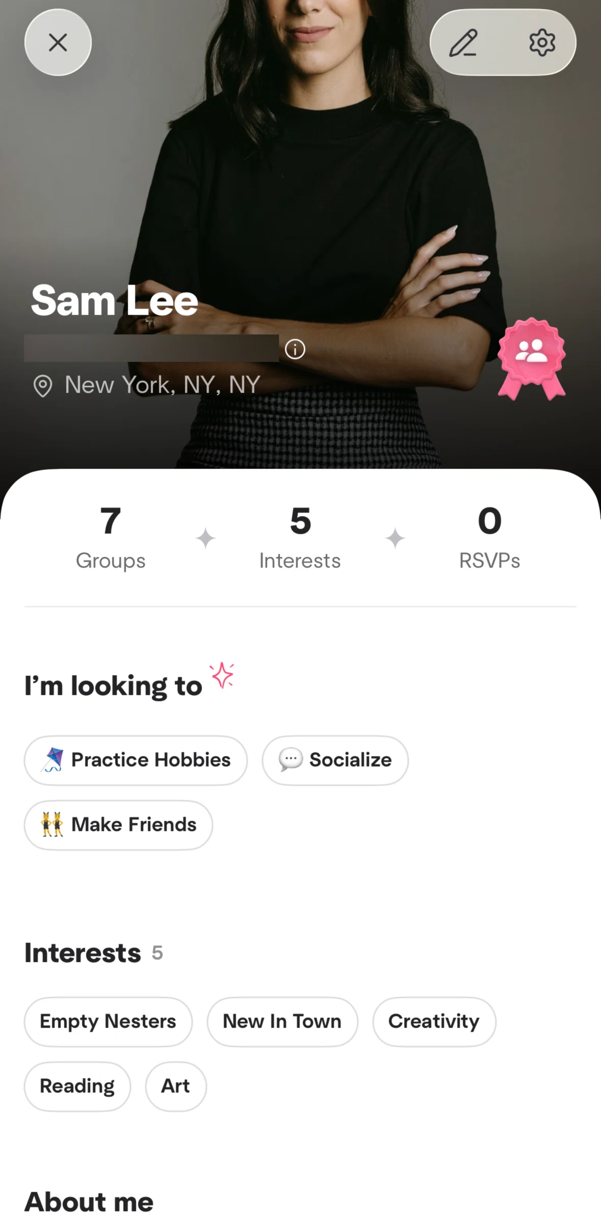Meetup Screen screen in the Settings flow