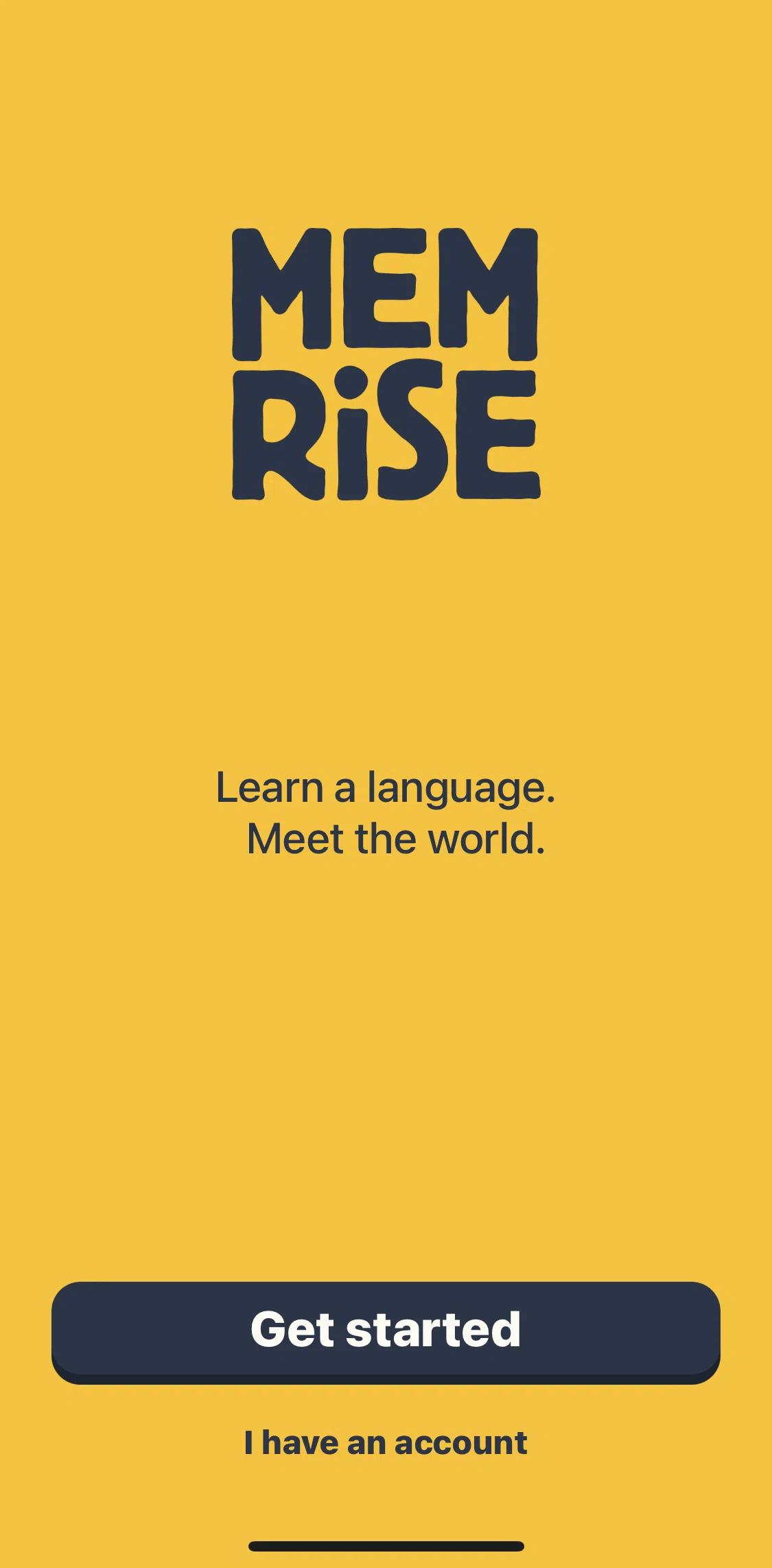 Memrise Screen screen in the Logging in flow