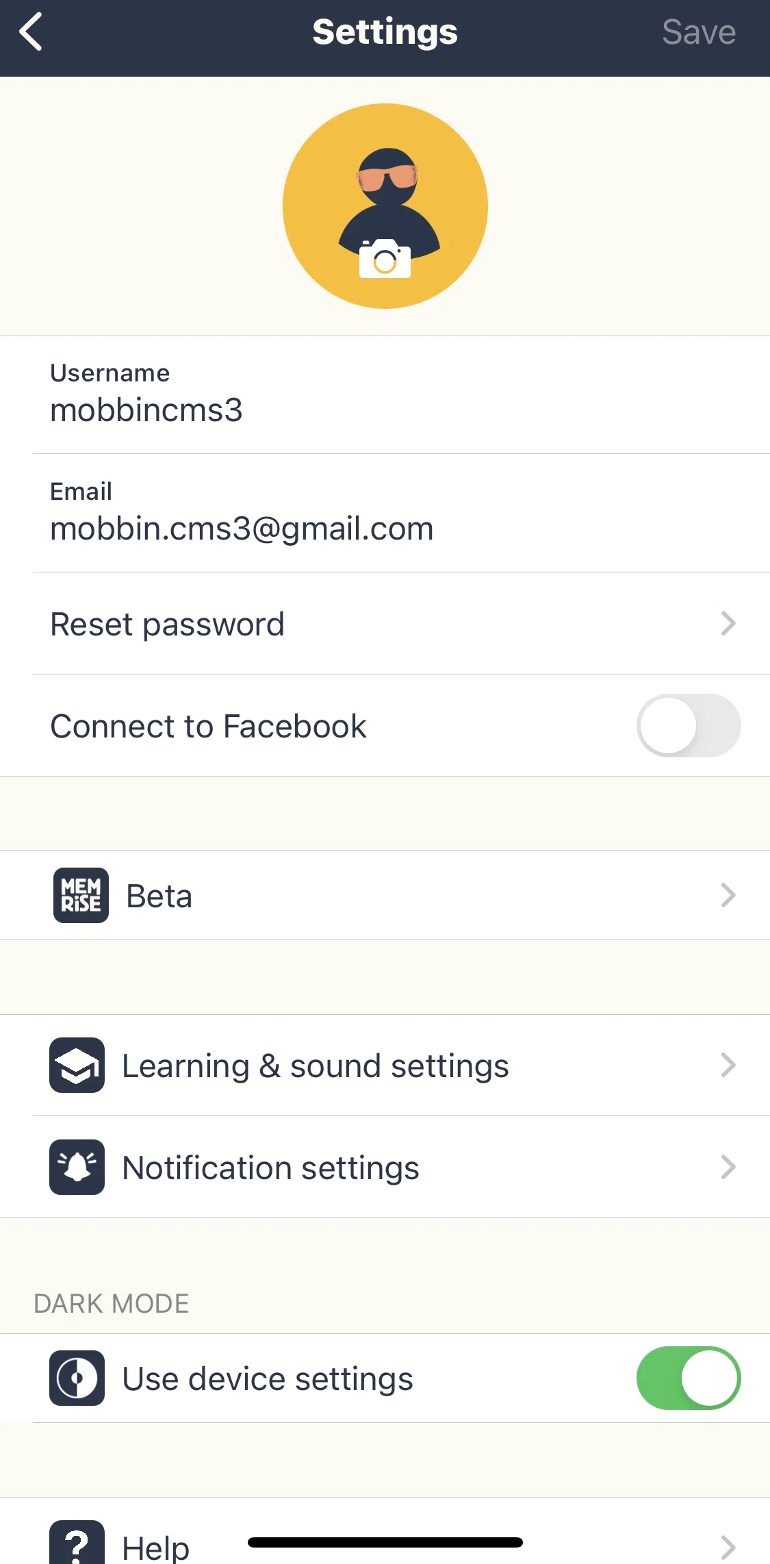 Memrise Screen screen in the Memrise Beta flow
