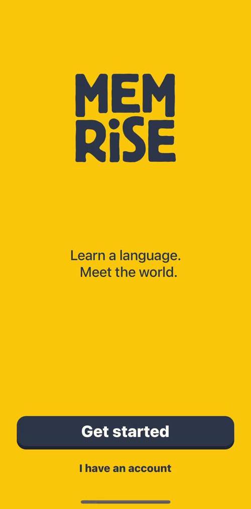 Memrise Start screen screen in the Onboarding flow