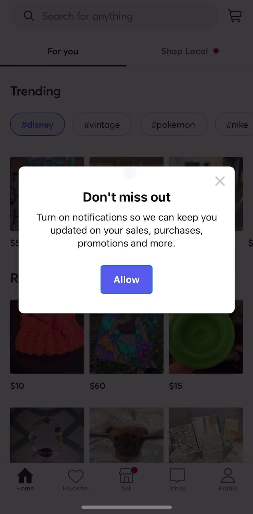 Mercari Onboarding preview