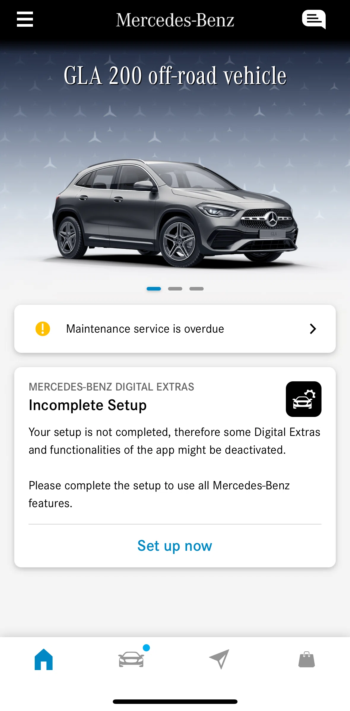 Mercedes-Benz Screen screen in the Account flow