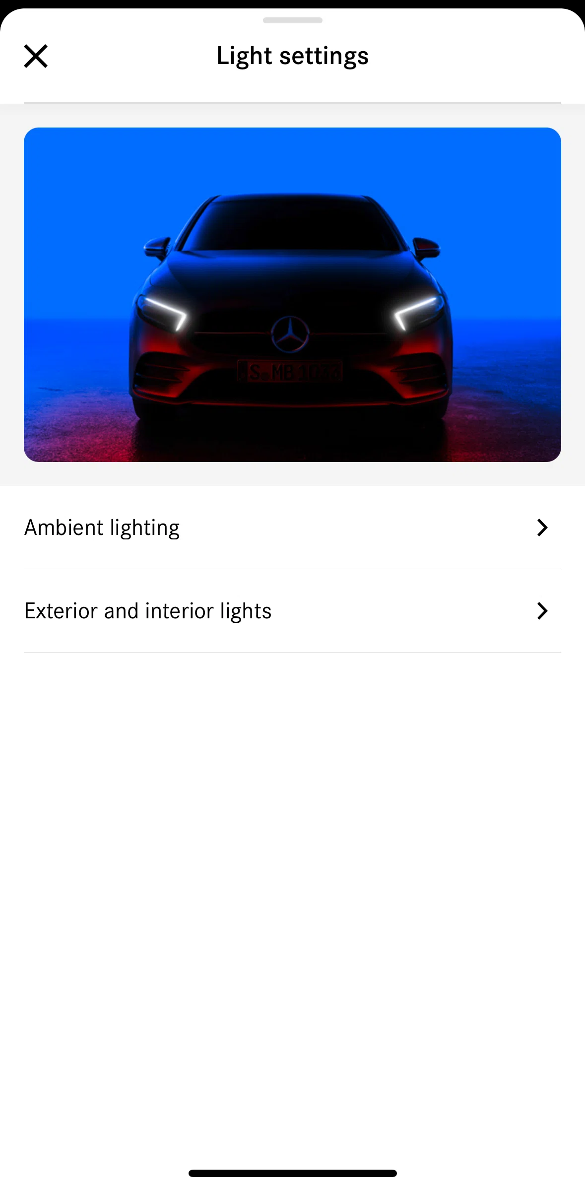 Mercedes-Benz Screen screen in the Exterior and interior lights flow