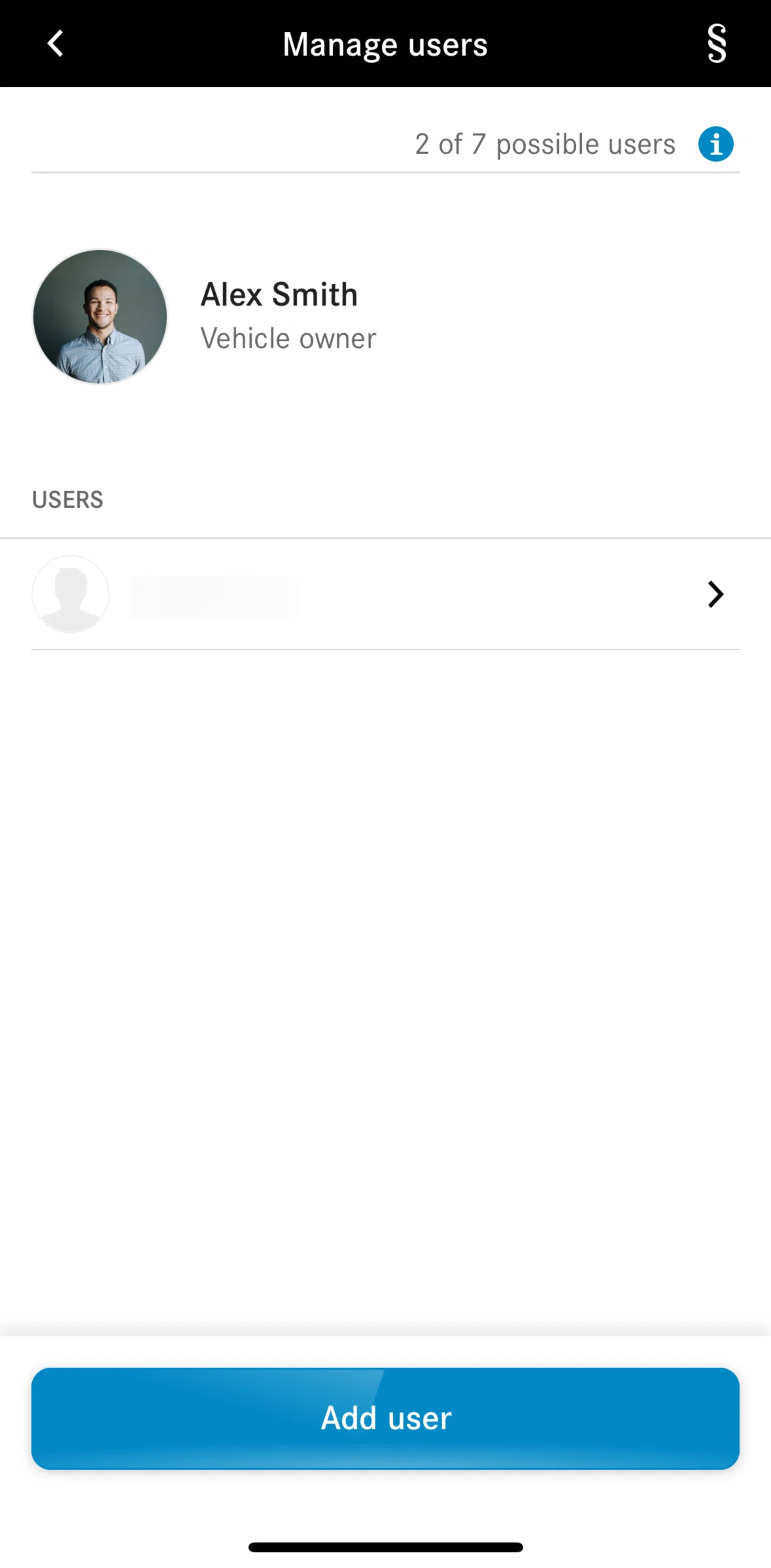 Mercedes-Benz Screen screen in the Removing a user flow