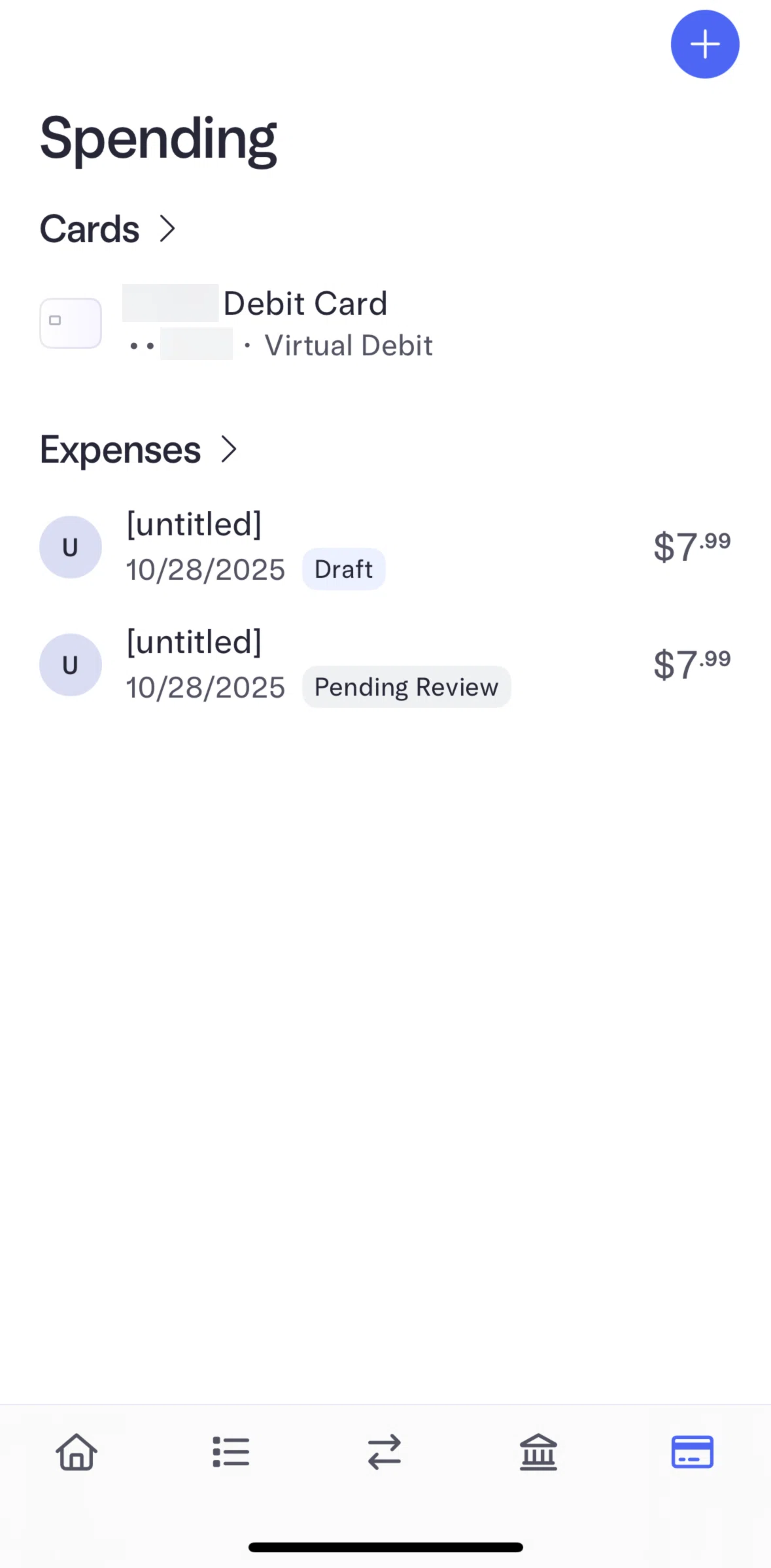 Mercury Screen screen in the Expense detail flow