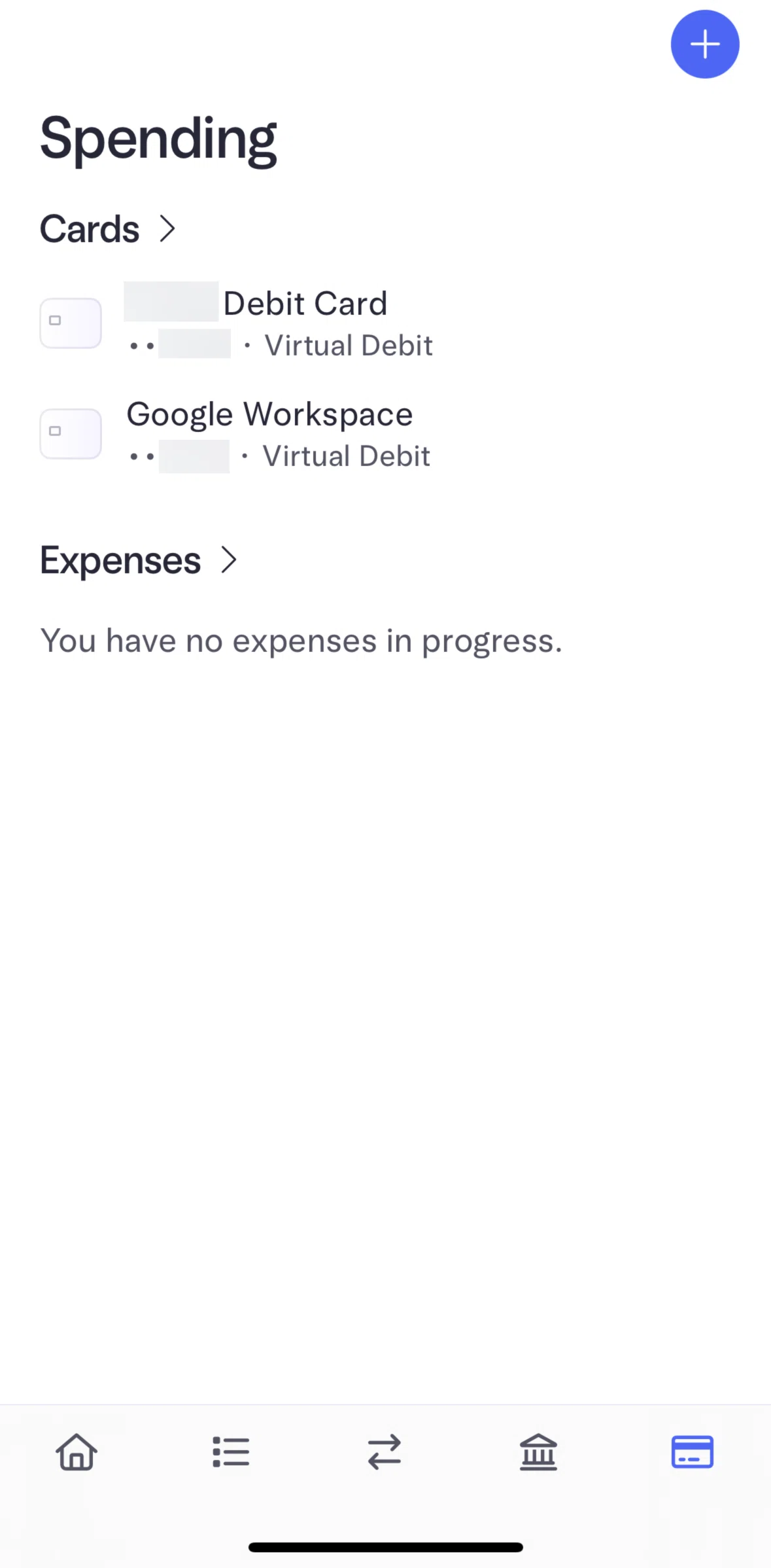 Mercury Screen screen in the Submitting an expense flow