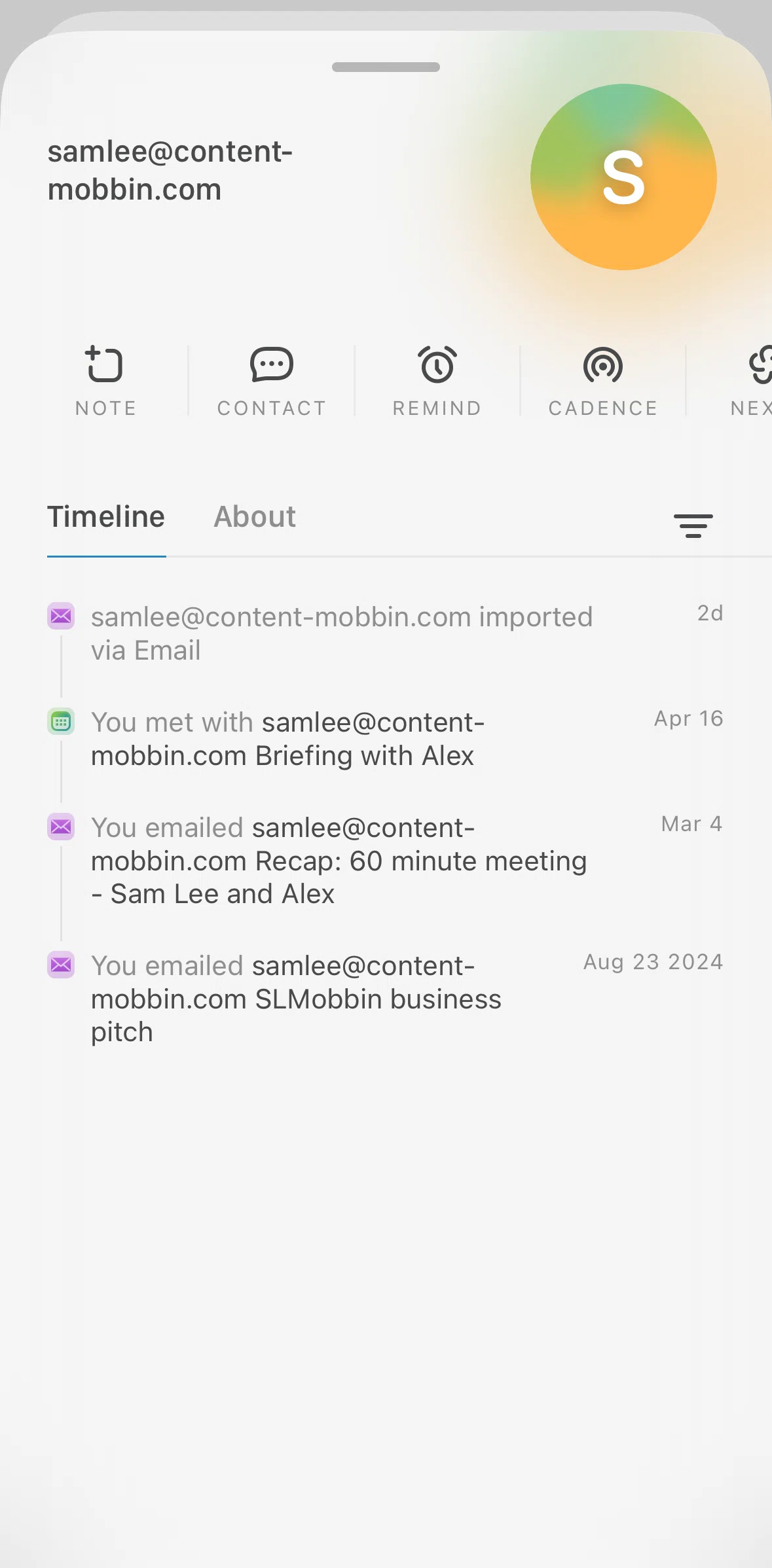 Mesh Screen screen in the Adding a note flow