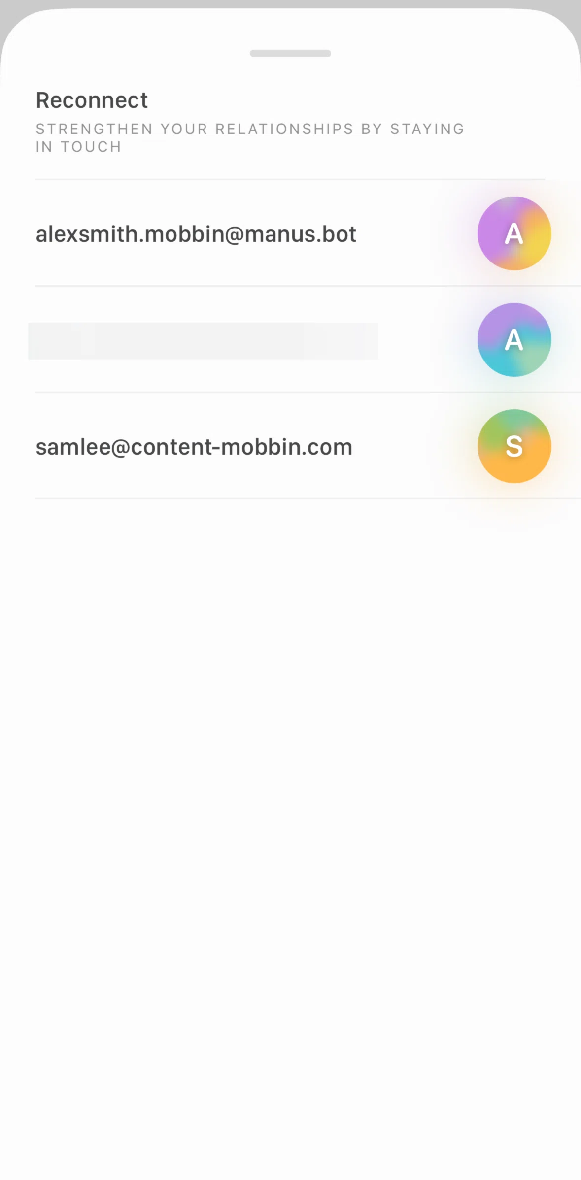 Mesh Screen screen in the Contact profile flow