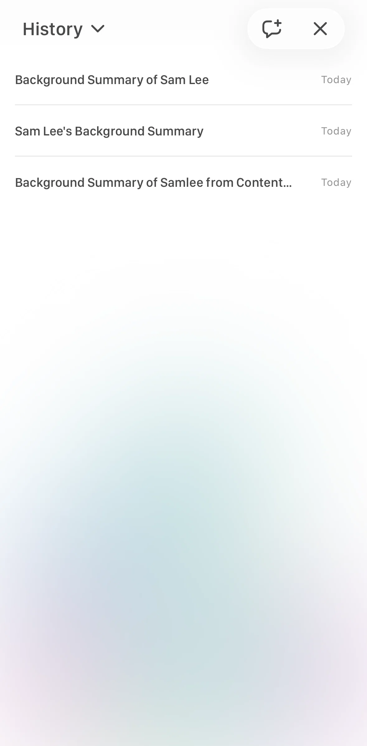 Mesh Screen screen in the Deleting chat history flow