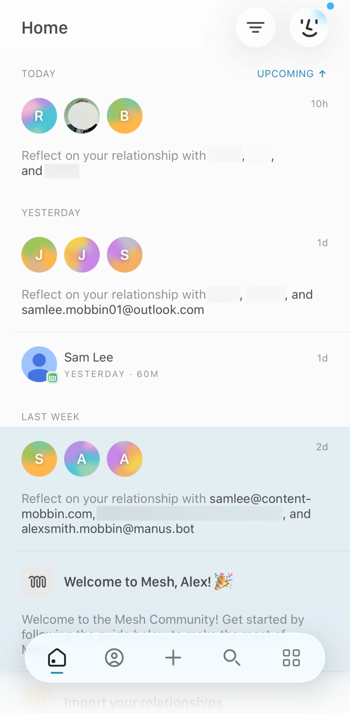 Mesh Screen screen in the Filtering items flow