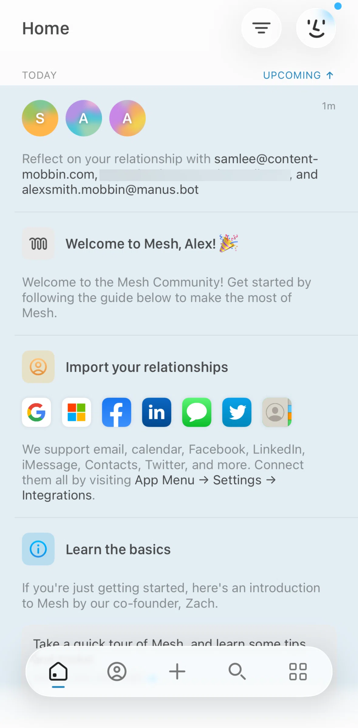 Mesh Screen screen in the People flow