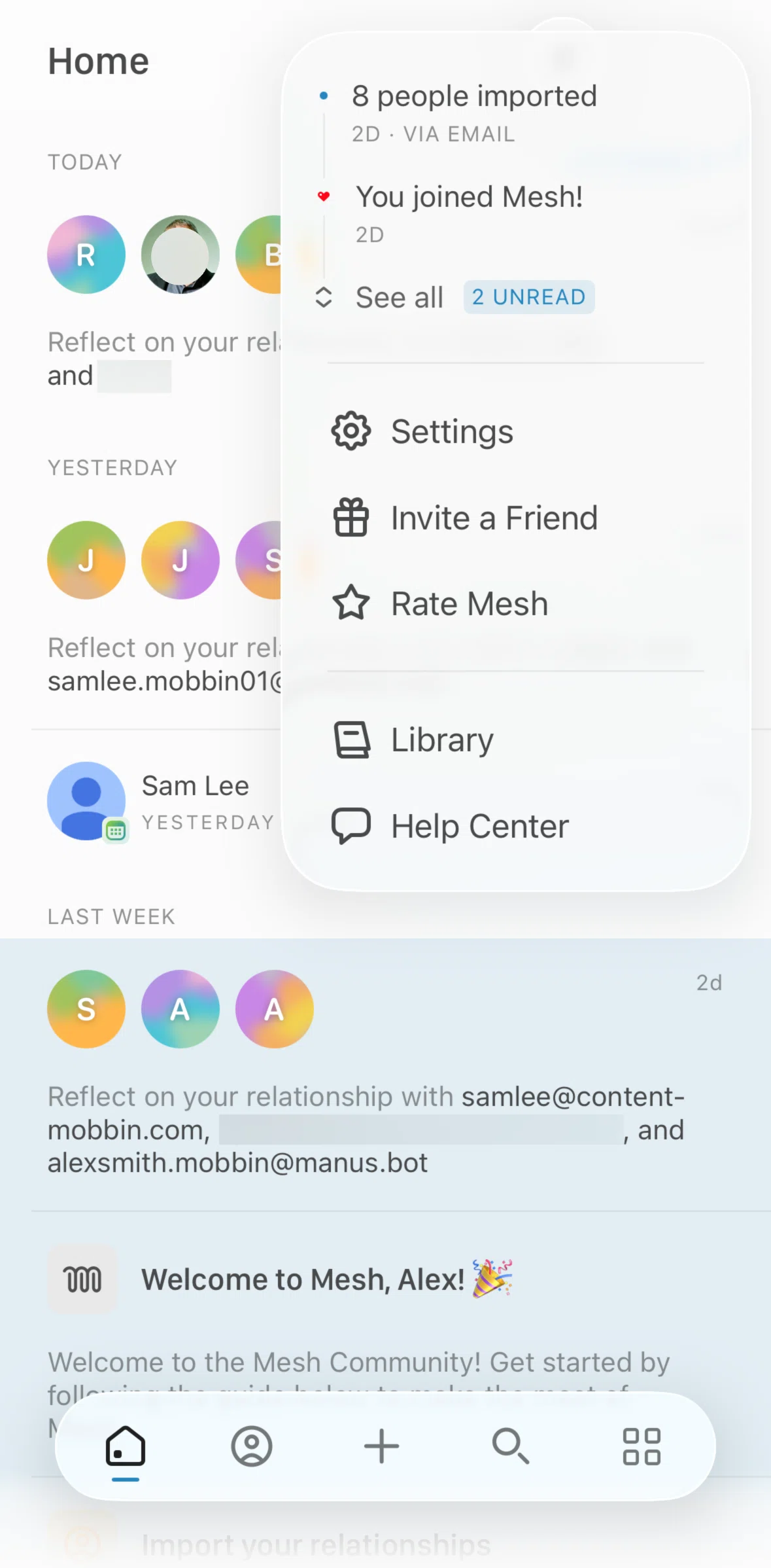 Mesh Screen screen in the Settings flow