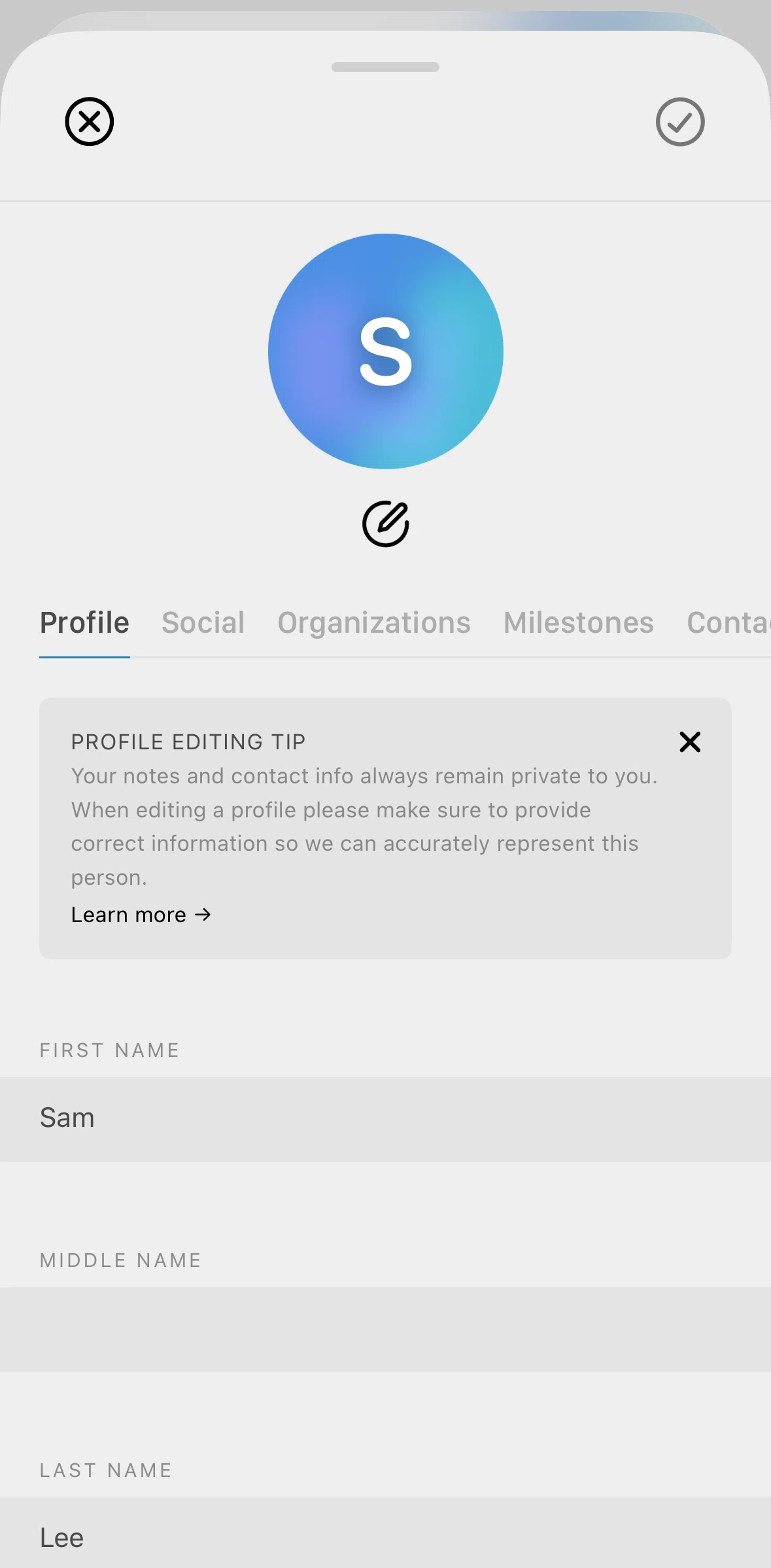 Mesh Screen screen in the Uploading a profile photo flow