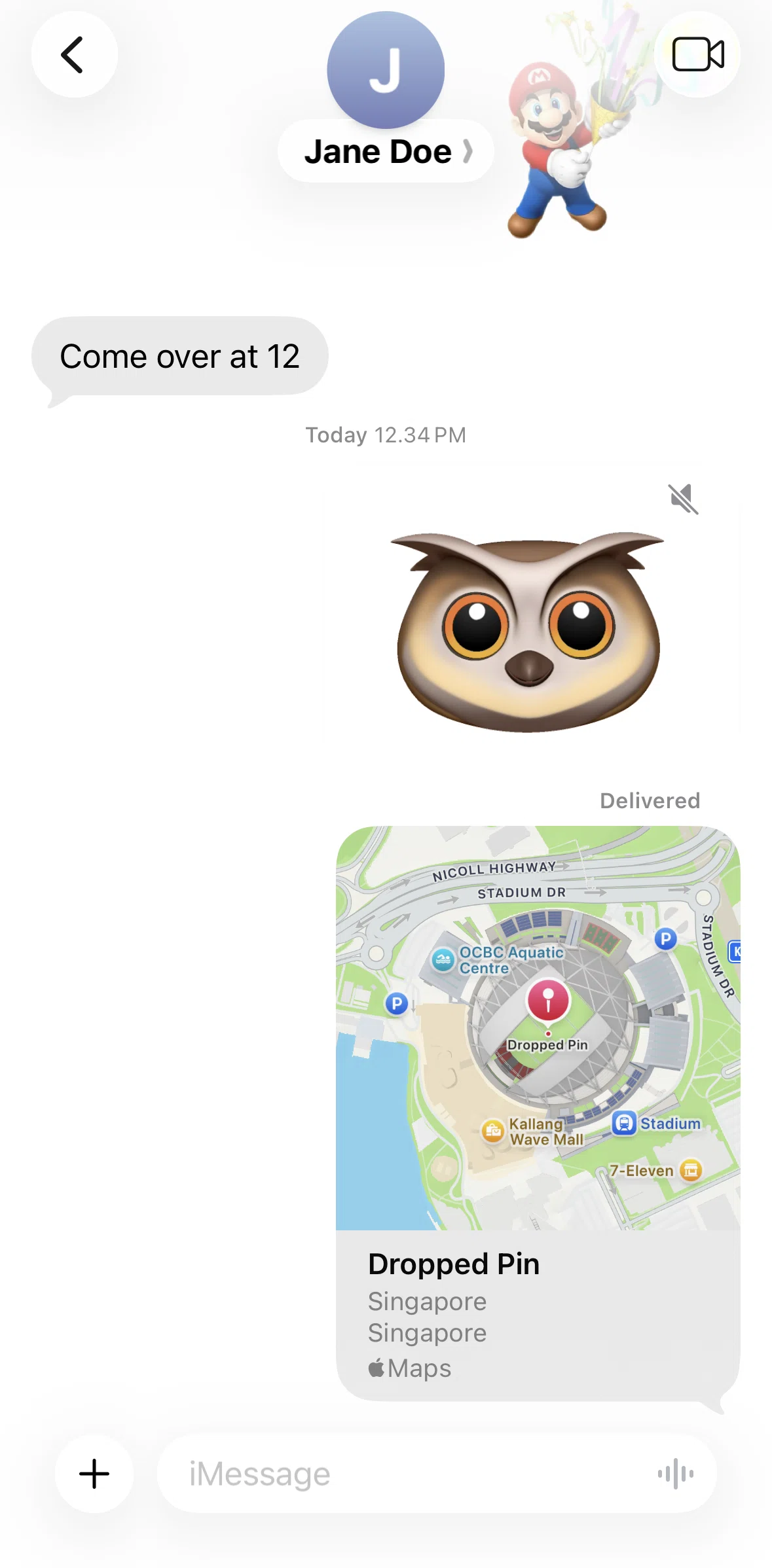 Messages Screen screen in the Calling a user (FaceTime audio) flow