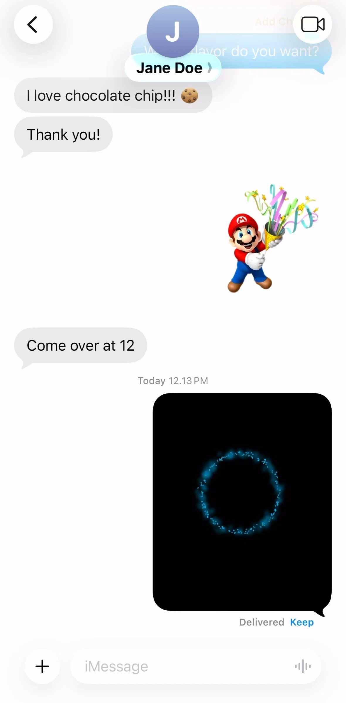 Messages Screen screen in the Digital touch detail flow