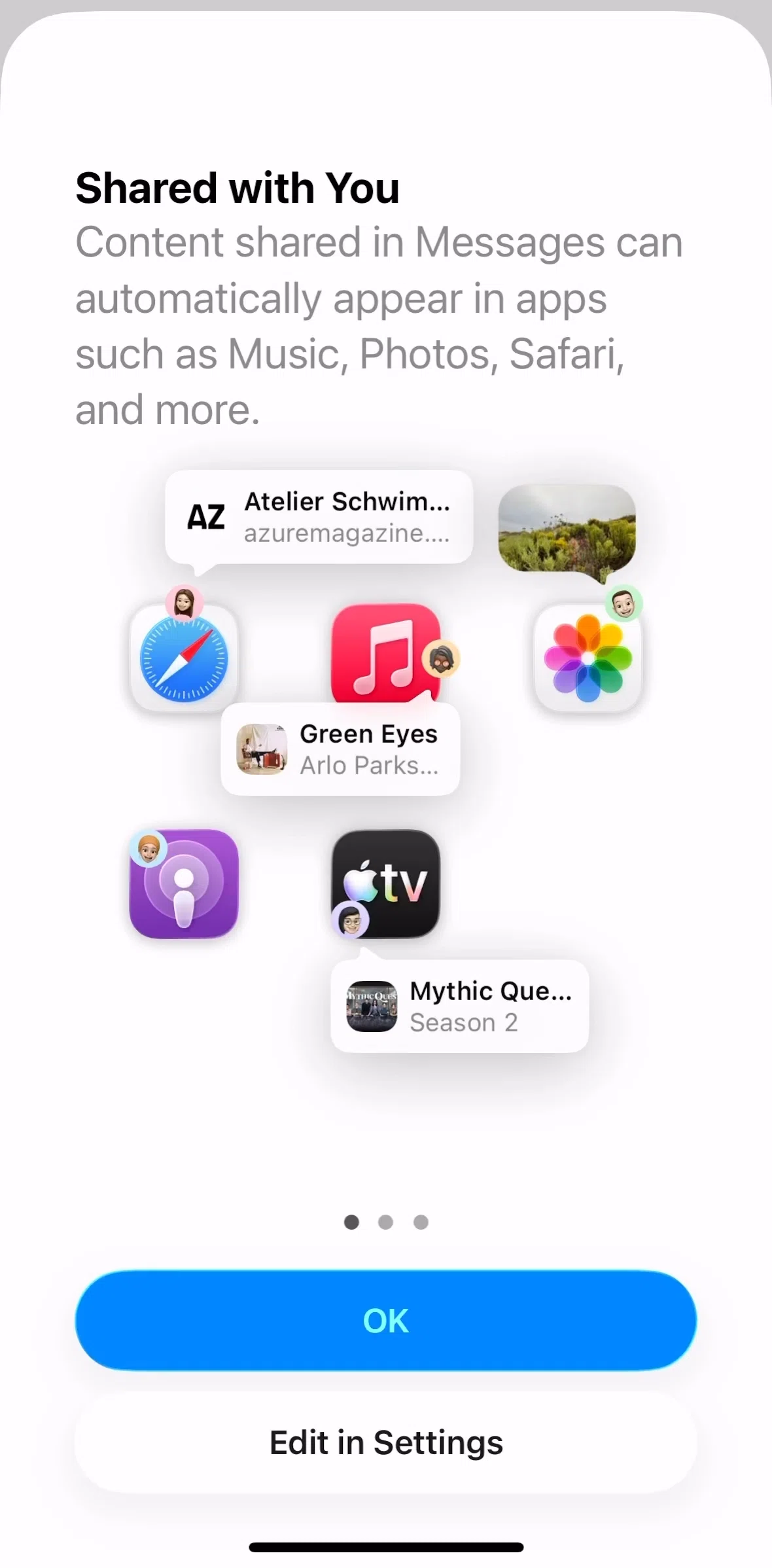 Messages Screen screen in the Onboarding flow