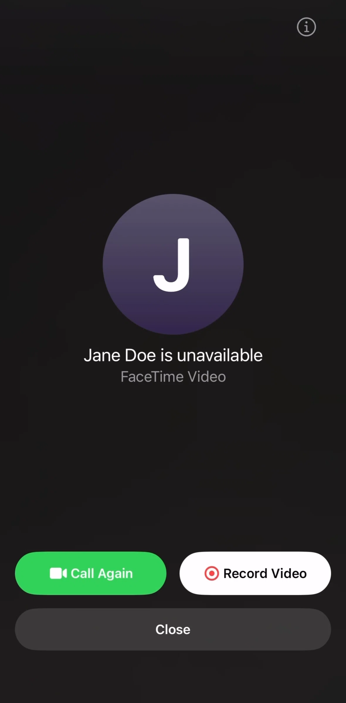 Messages Screen screen in the Recording a video message flow
