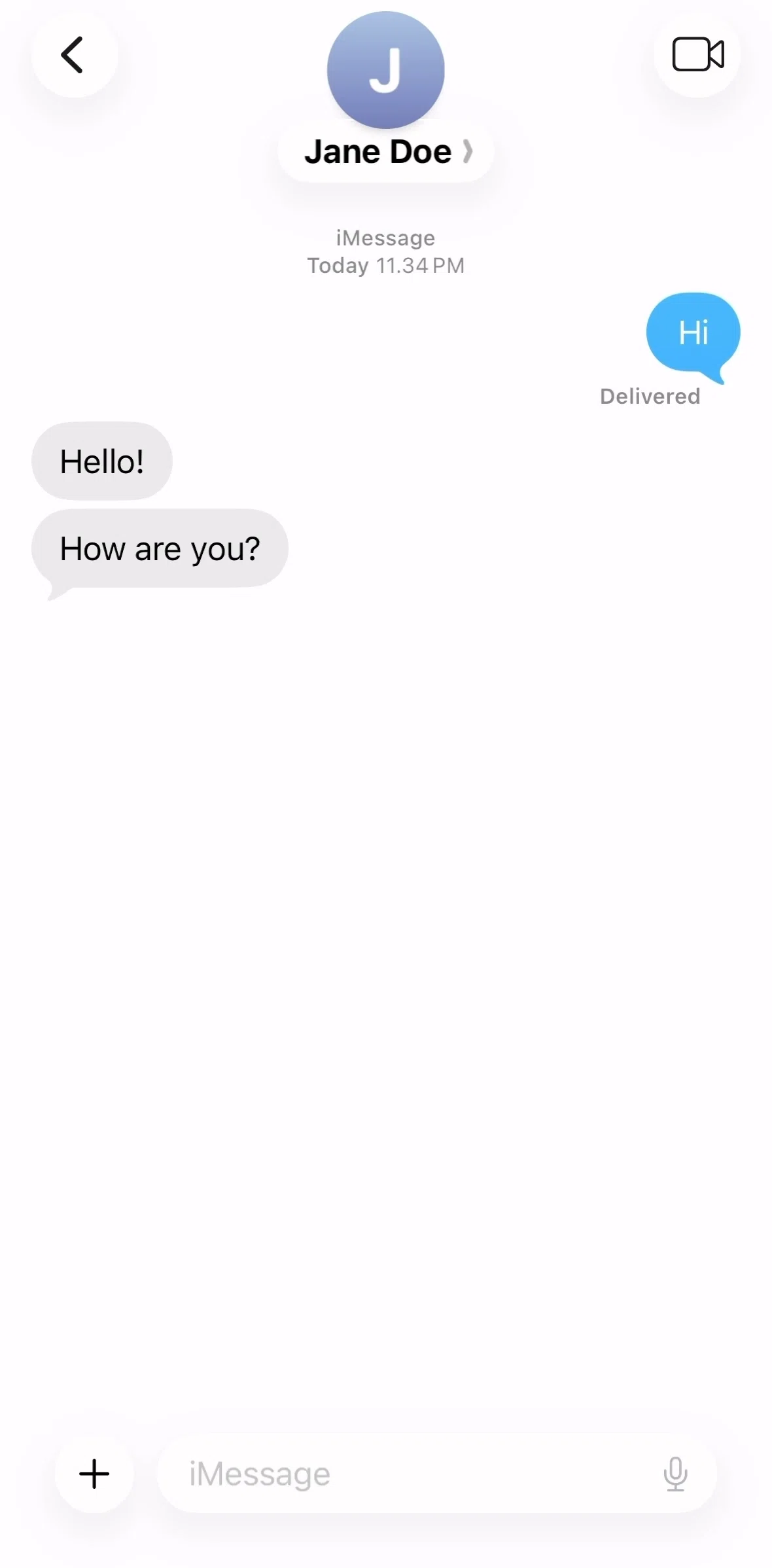 Messages Screen screen in the Sending a message (animated message) flow