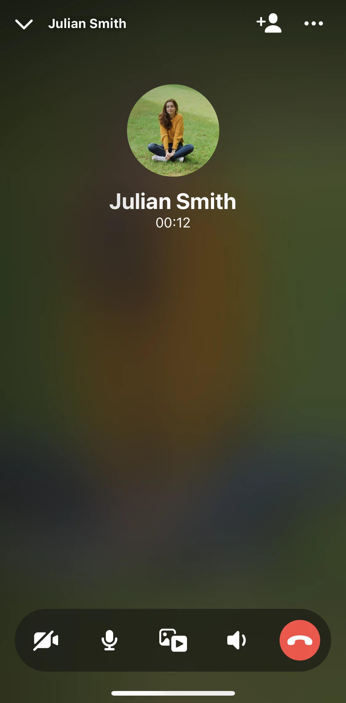 Messenger Screen screen in the Adding people to a call flow