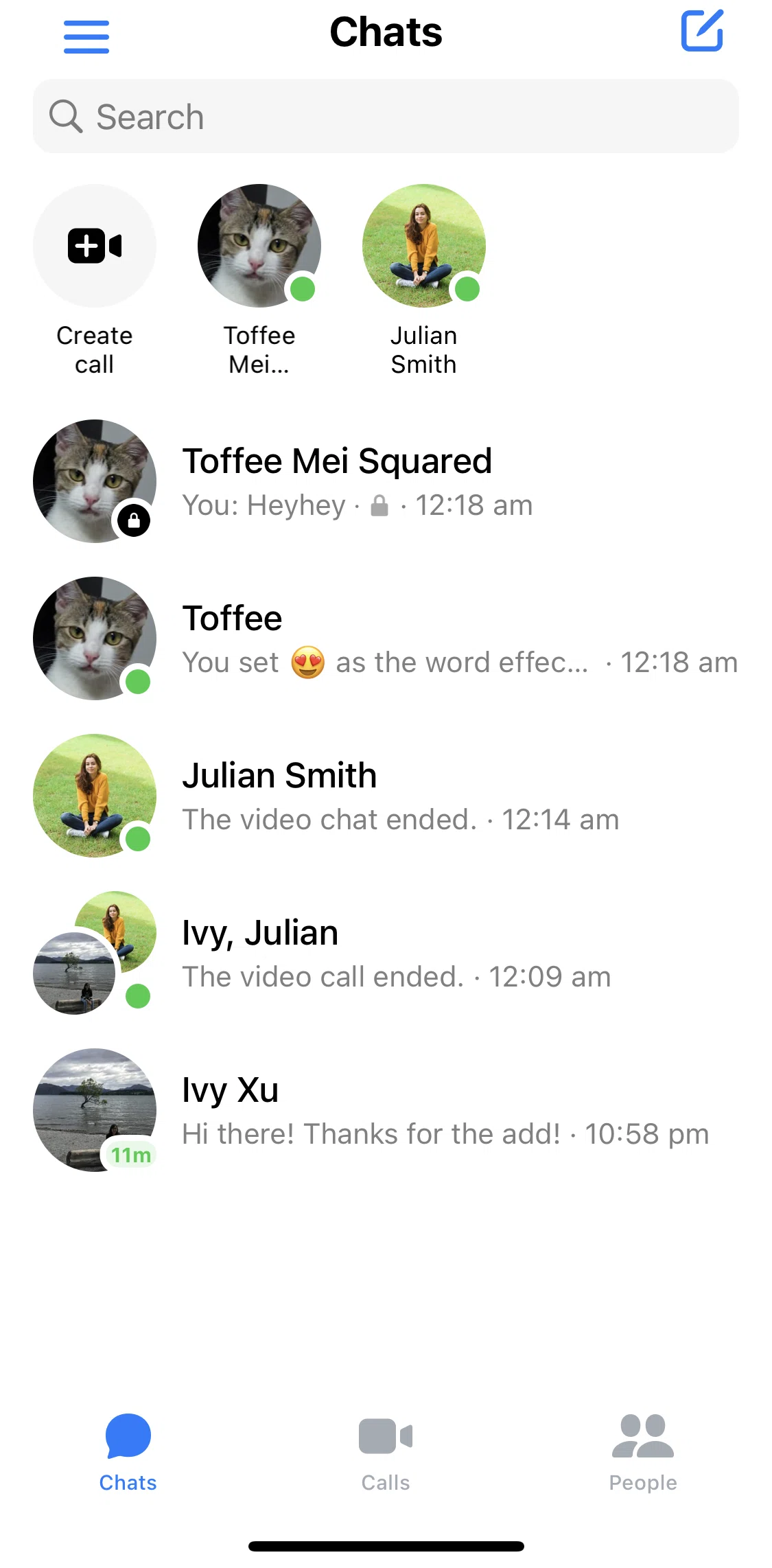 Messenger Screen screen in the Archiving a conversation flow